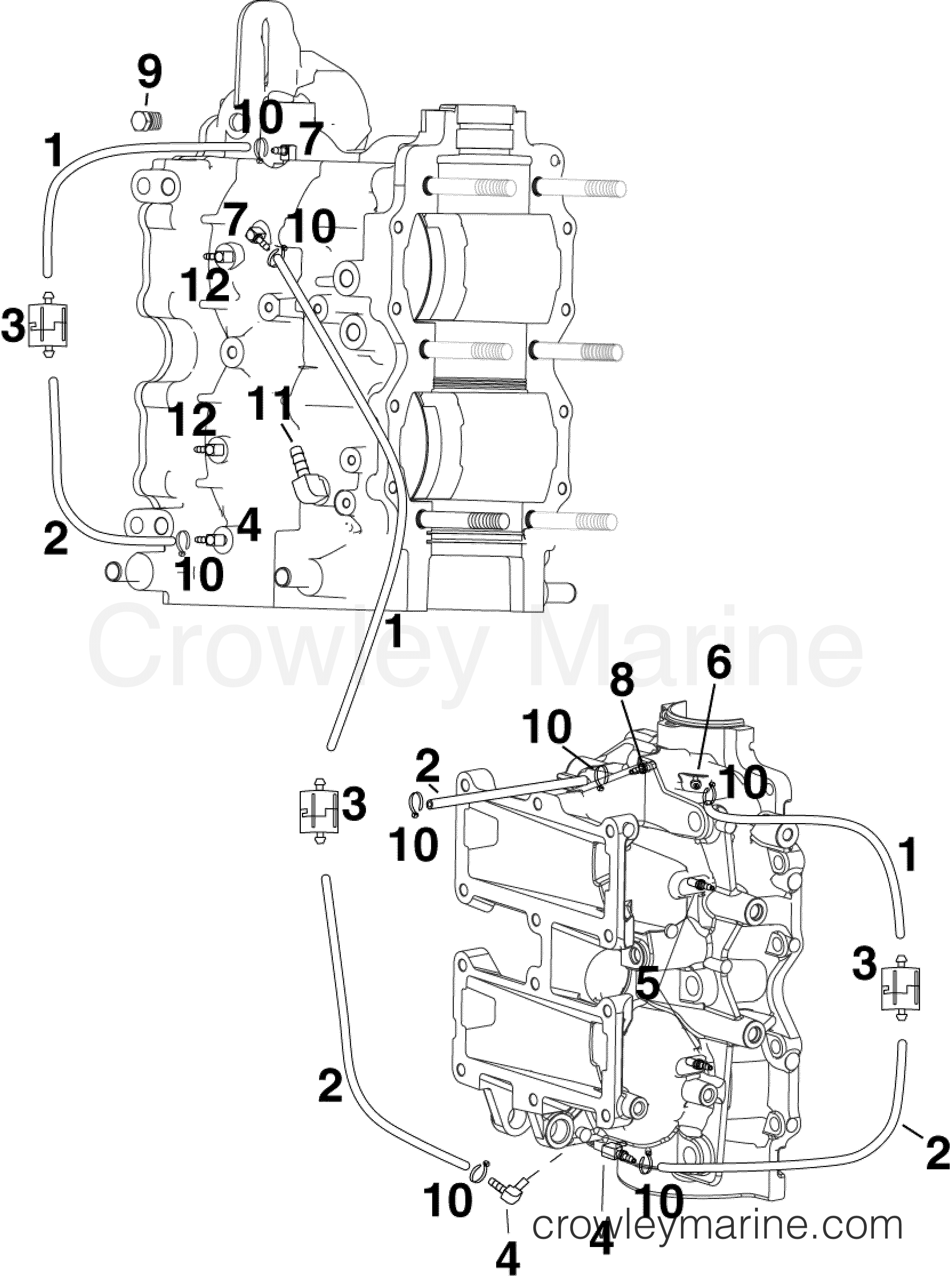 2010 Evinrude Outboards 40 - E40DPLISF OIL RECIRCULATION SYSTEM section