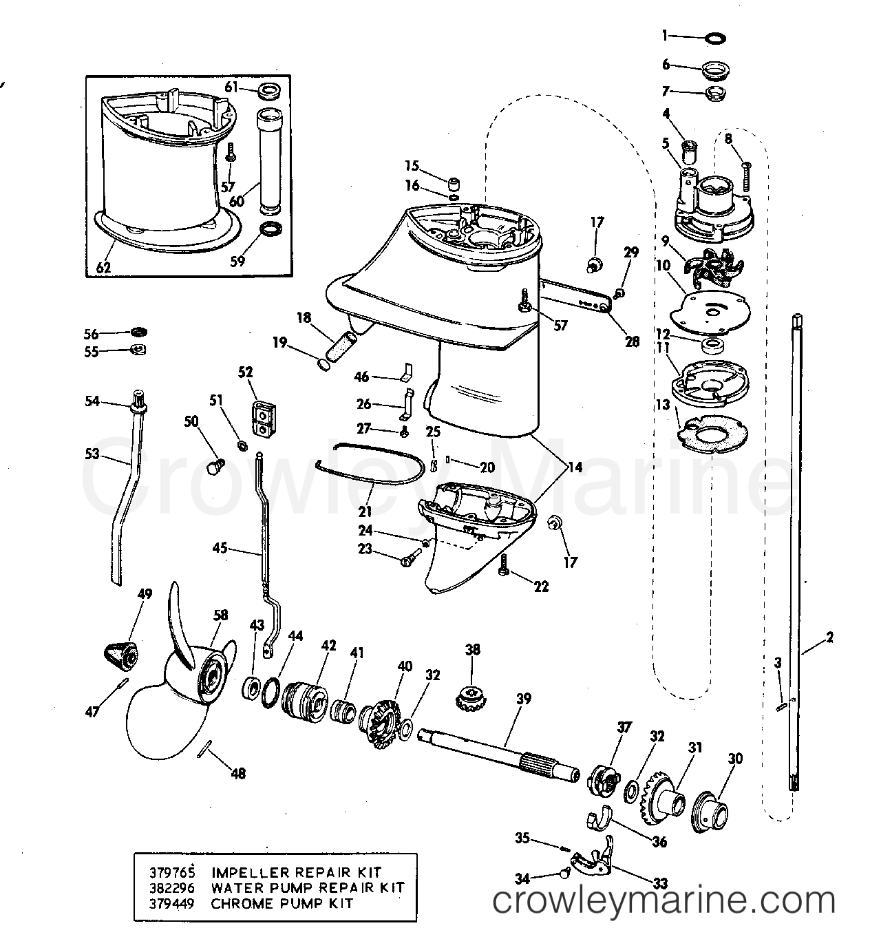 1972 Outboard 9.5 - 9RL72M - GEARCASE