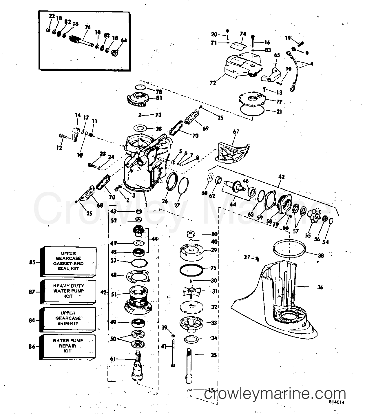 1981 Stern Drive 3.8 - 170SPMCCIS - UPPER GEARCASE GROUP