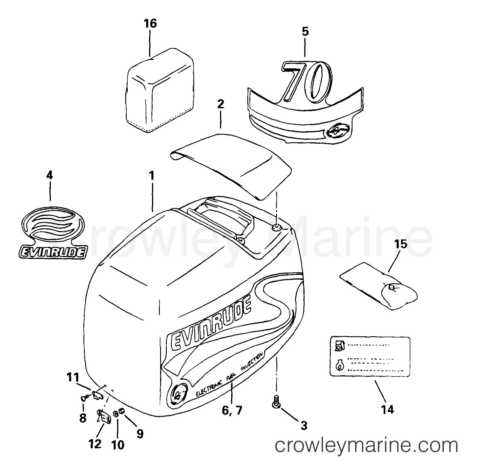 1999 Outboard 70 - E70PL4EEC - ENGINE COVER