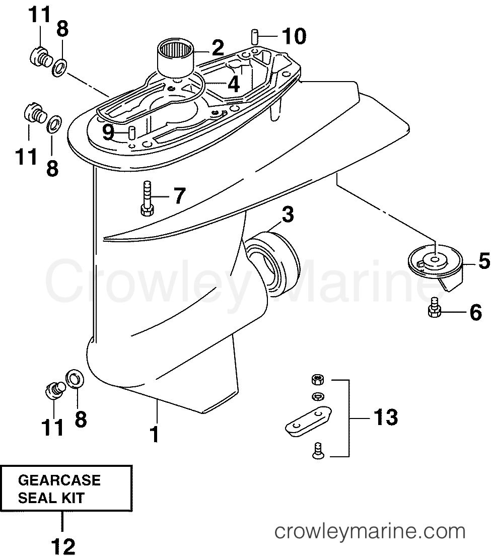 2005 Outboard 40 - J40PL4SOB - GEARCASE