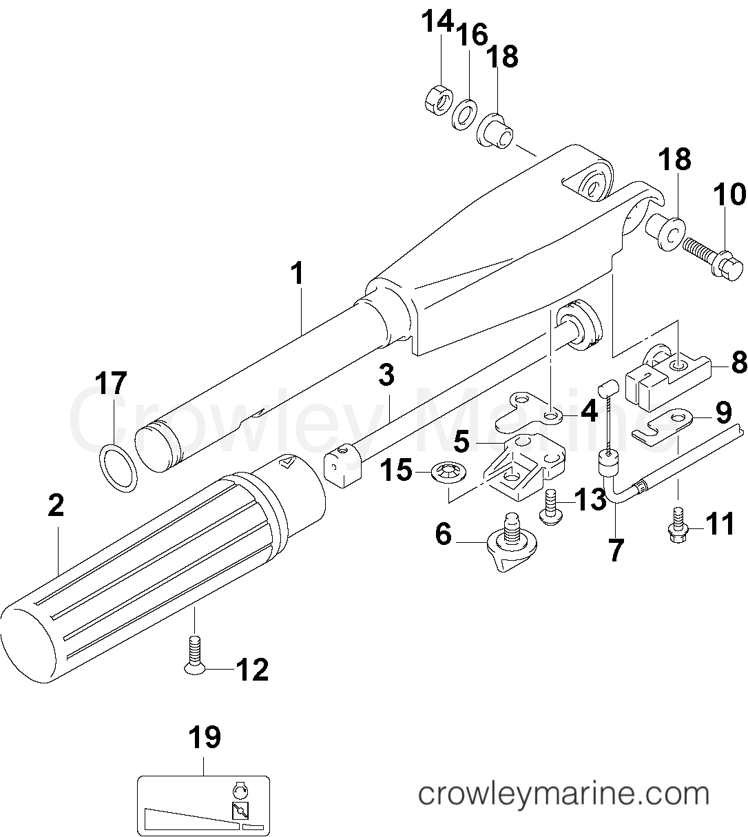 2004 Outboard 5 - J5RL4SRC - STEERING HANDLE