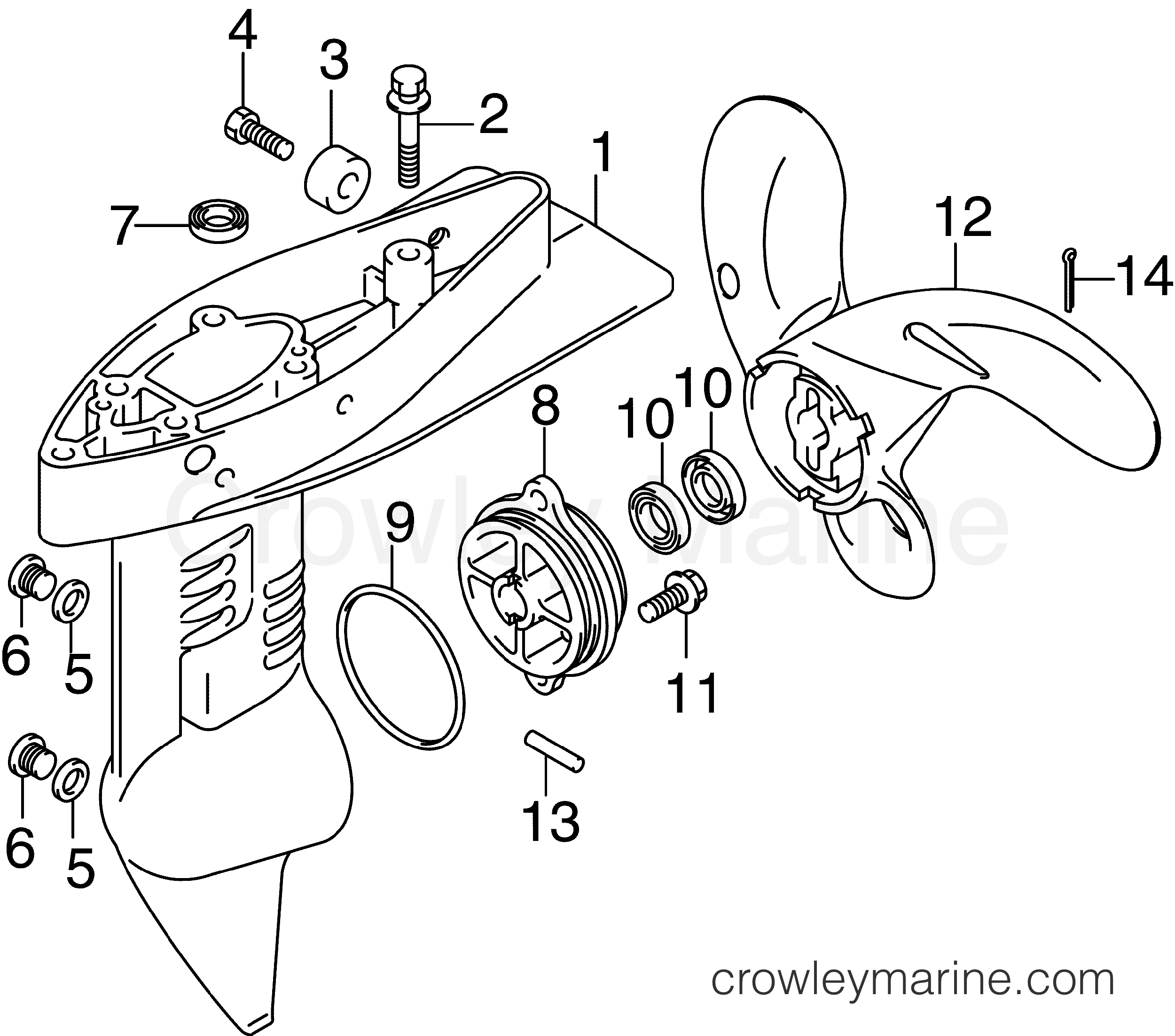 2007 Outboard 2.5 - J2R4SUC - GEARCASE