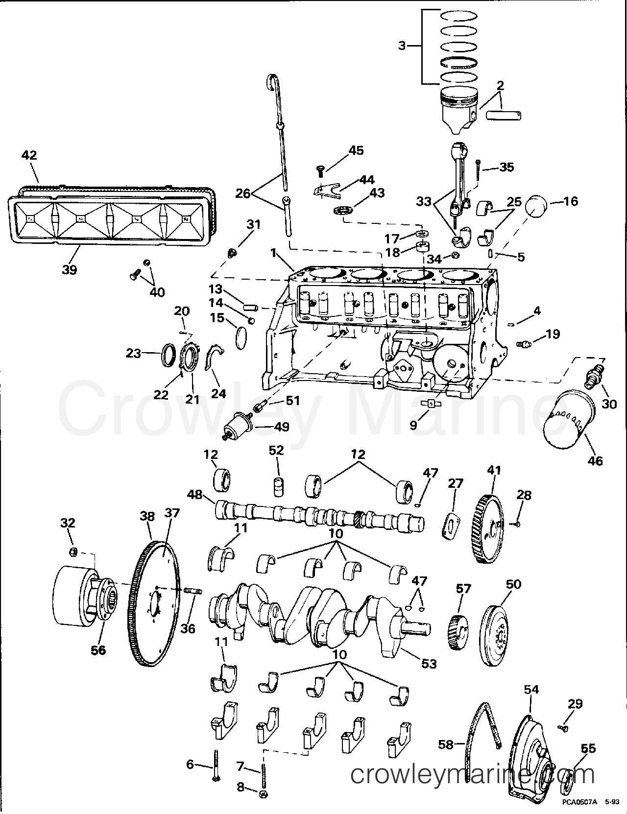 1996 Stern Drive 3 - 302CMNCA - CRANKCASE