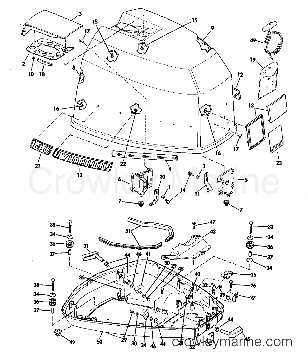 1981 Evinrude Outboards 140 - E140MLCIH MOTOR COVER - EVINRUDE section