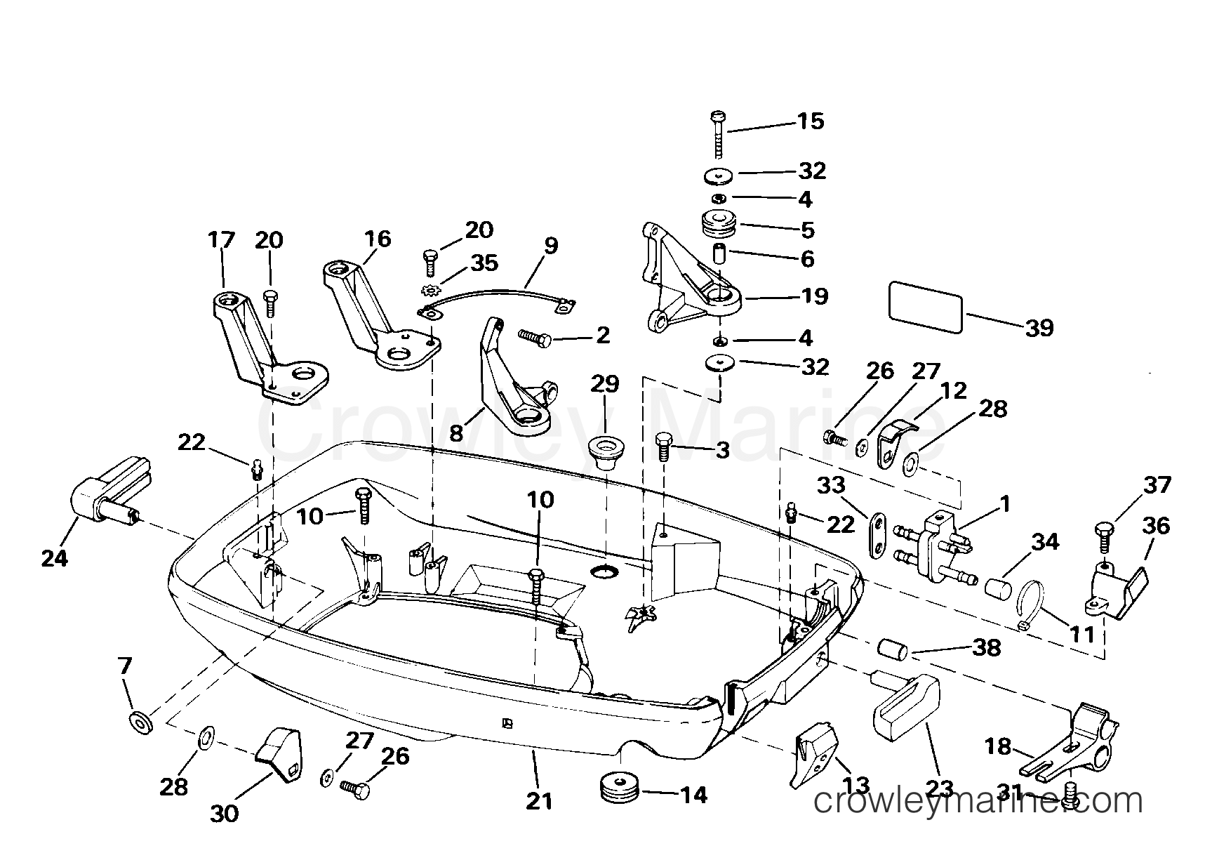 2000 Outboard 70 - J70PLSSD - LOWER ENGINE COVER