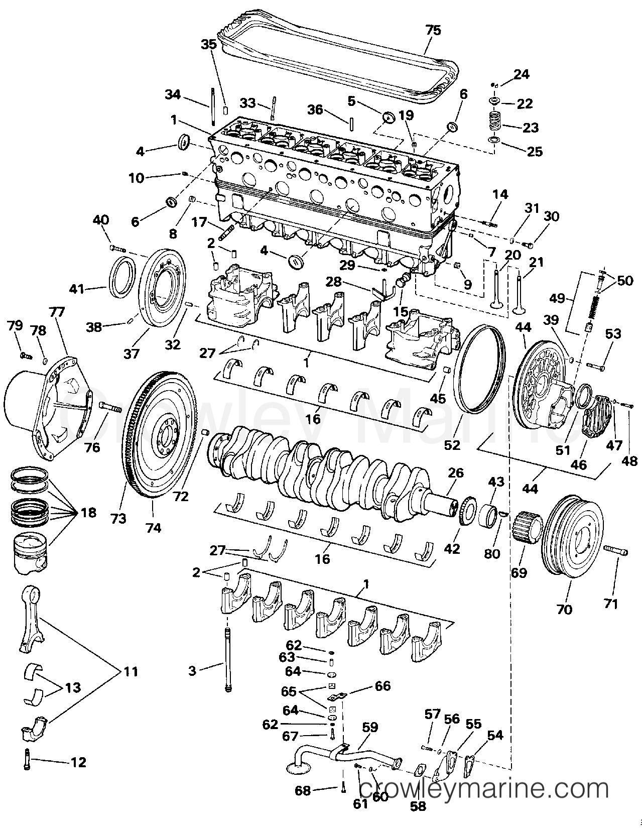 1993 Stern Drive 3.2 - 32DAPEJVB - CRANKCASE