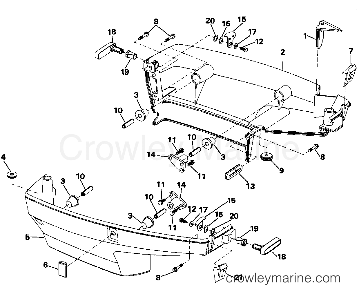 1996 Outboard 48 - J48ESLEDC - LOWER ENGINE COVER