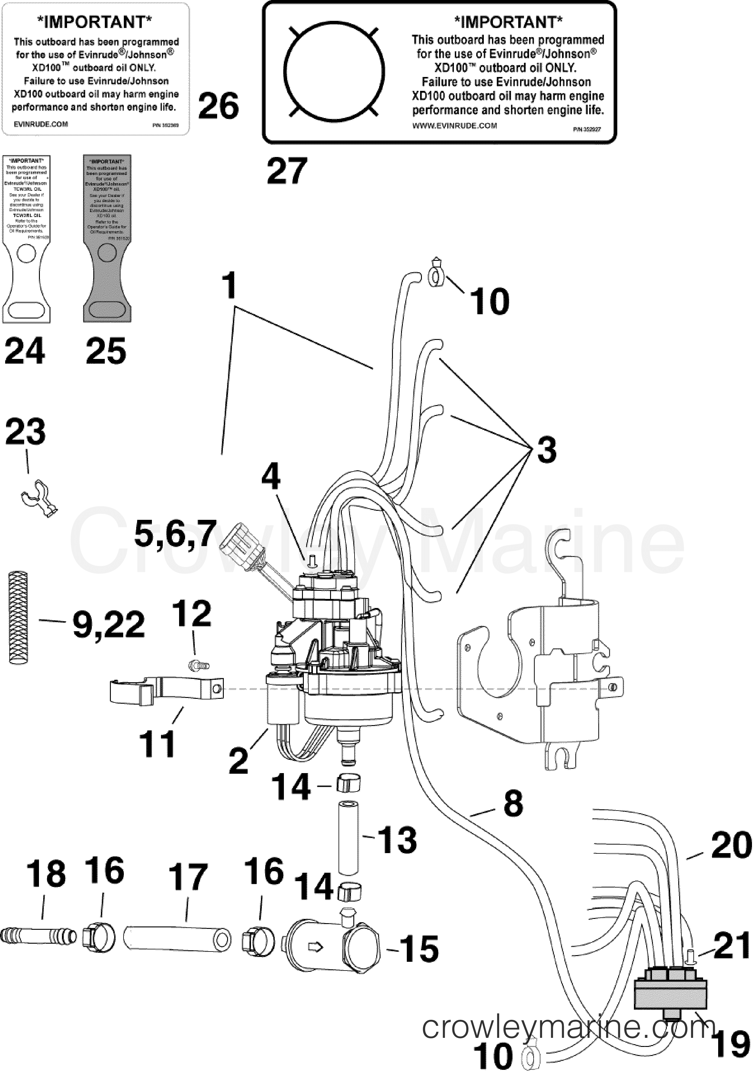 2010 Evinrude Outboards 250 - DE250CXISF OIL PUMP section