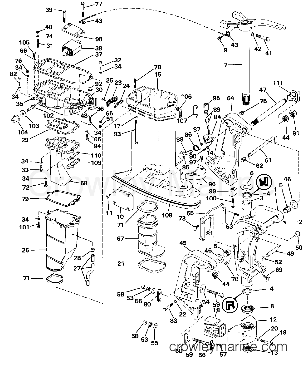 1986 Outboard 120 - J120TXCDC - MIDSECTION