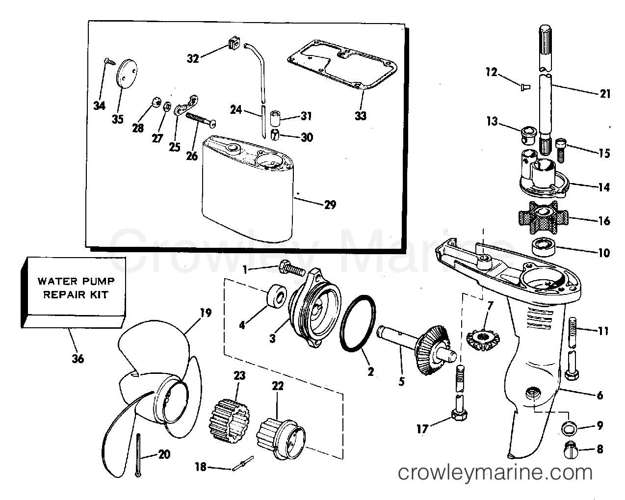 1977 Outboard 2 - 2R77C - GEARCASE