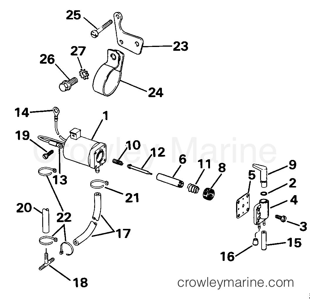 1990 Johnson Outboards 9.9 - TJ10ELESC ELECTRIC PRIMER SYSTEM section