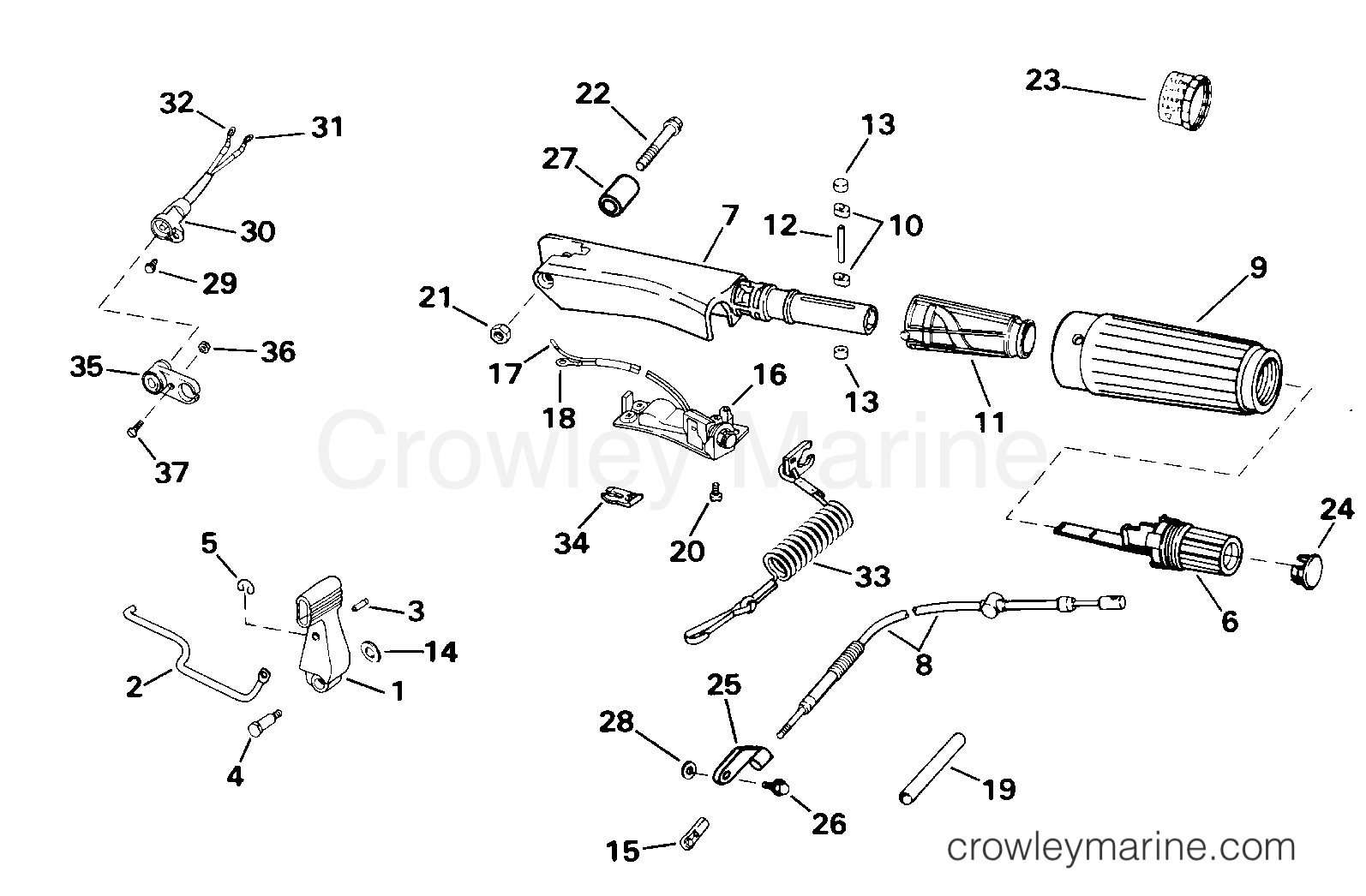2000 Outboard 10 - J10RSSA - STEERING & SHIFT HANDLE