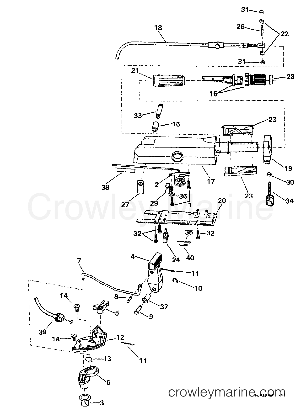 1998 Outboard 8 - BJ8RCT - STEERING HANDLE