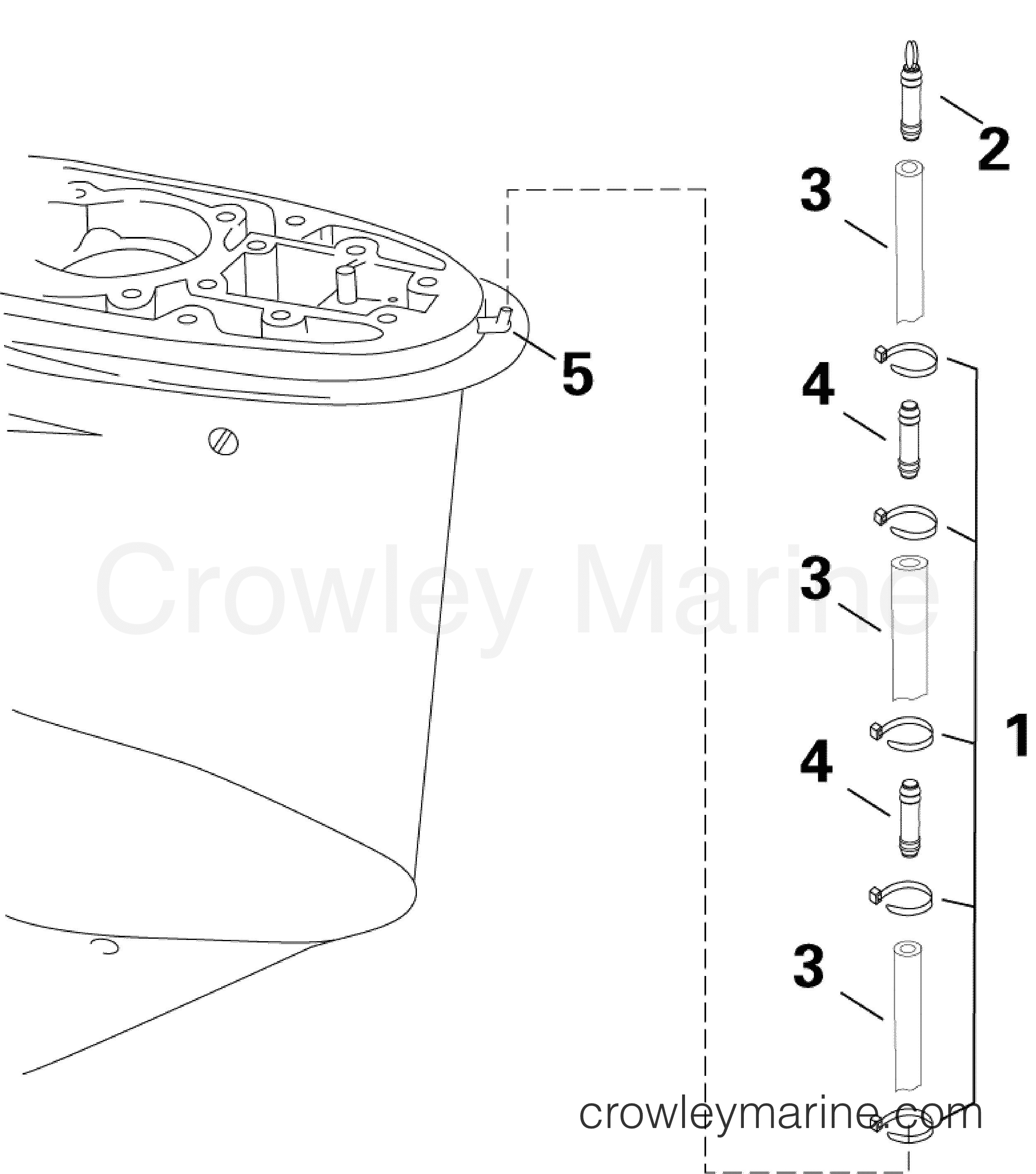2012 Outboard 200 - 3.3L - E200HSLINF - SPEEDOMETER HOSE ASSEMBLY