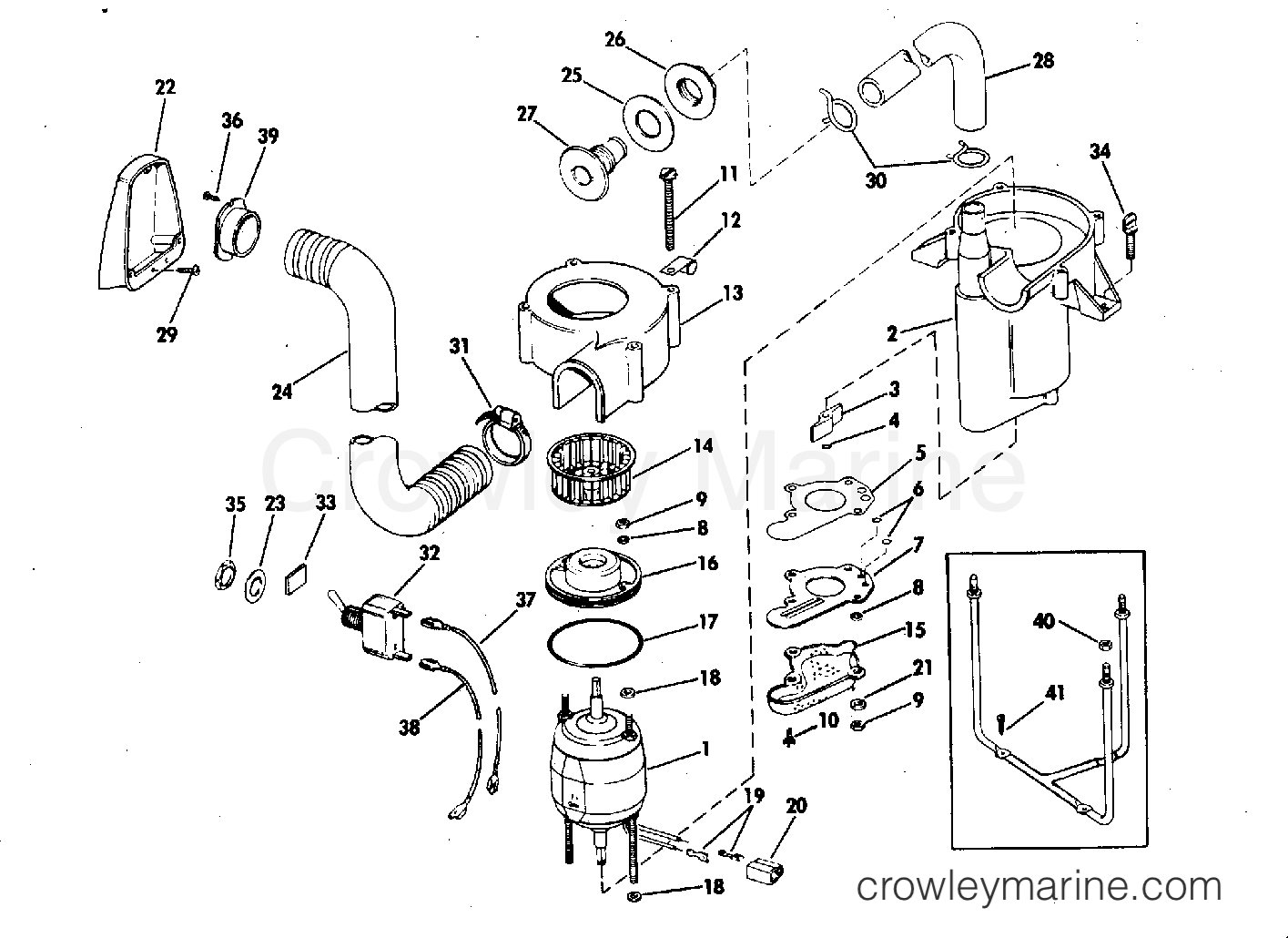 1972 Rigging Accessories - Electrical System - BILGE PUMP & BLOWER KIT