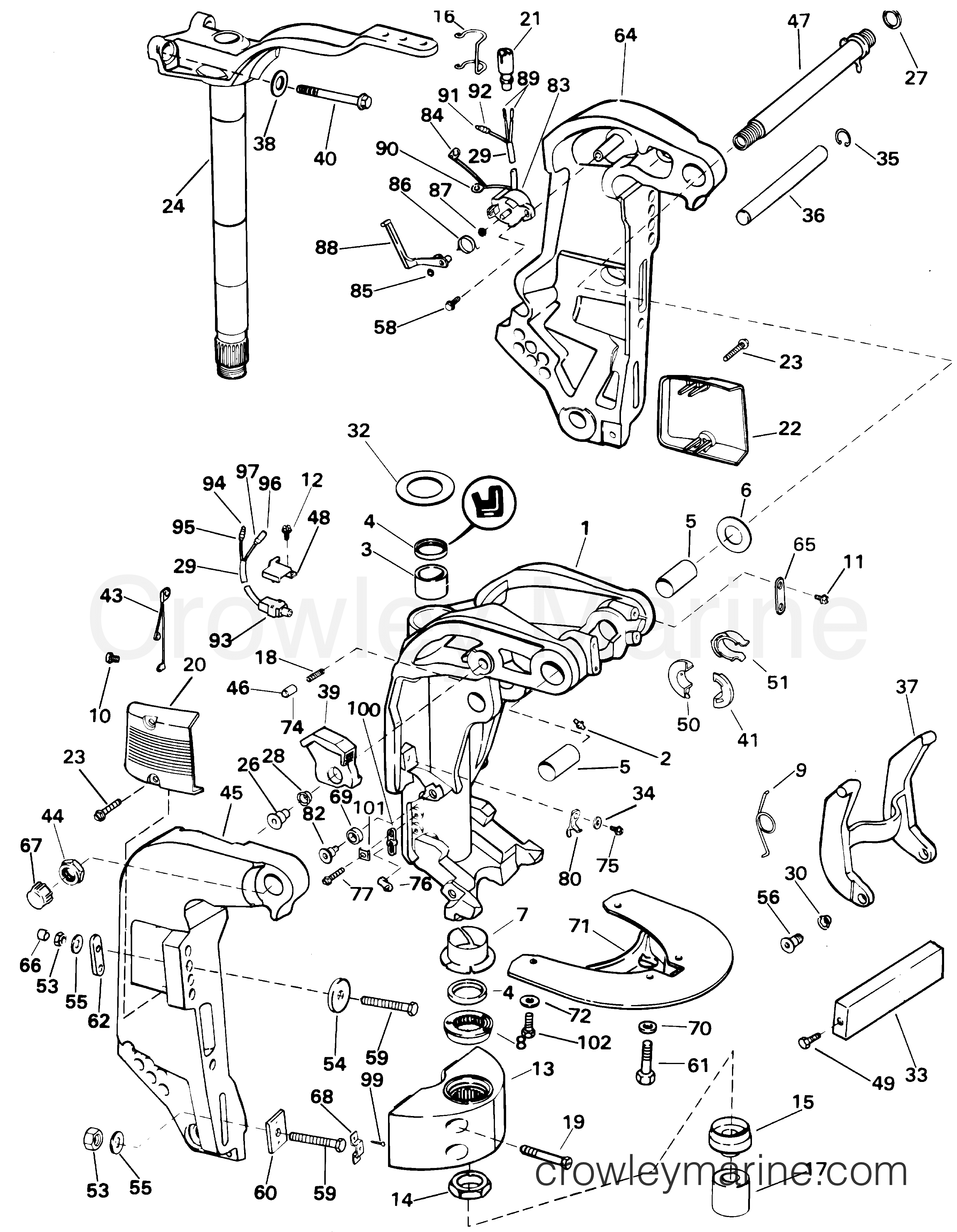 2001 Outboard 135 - RJ135PLSIF - MIDSECTION