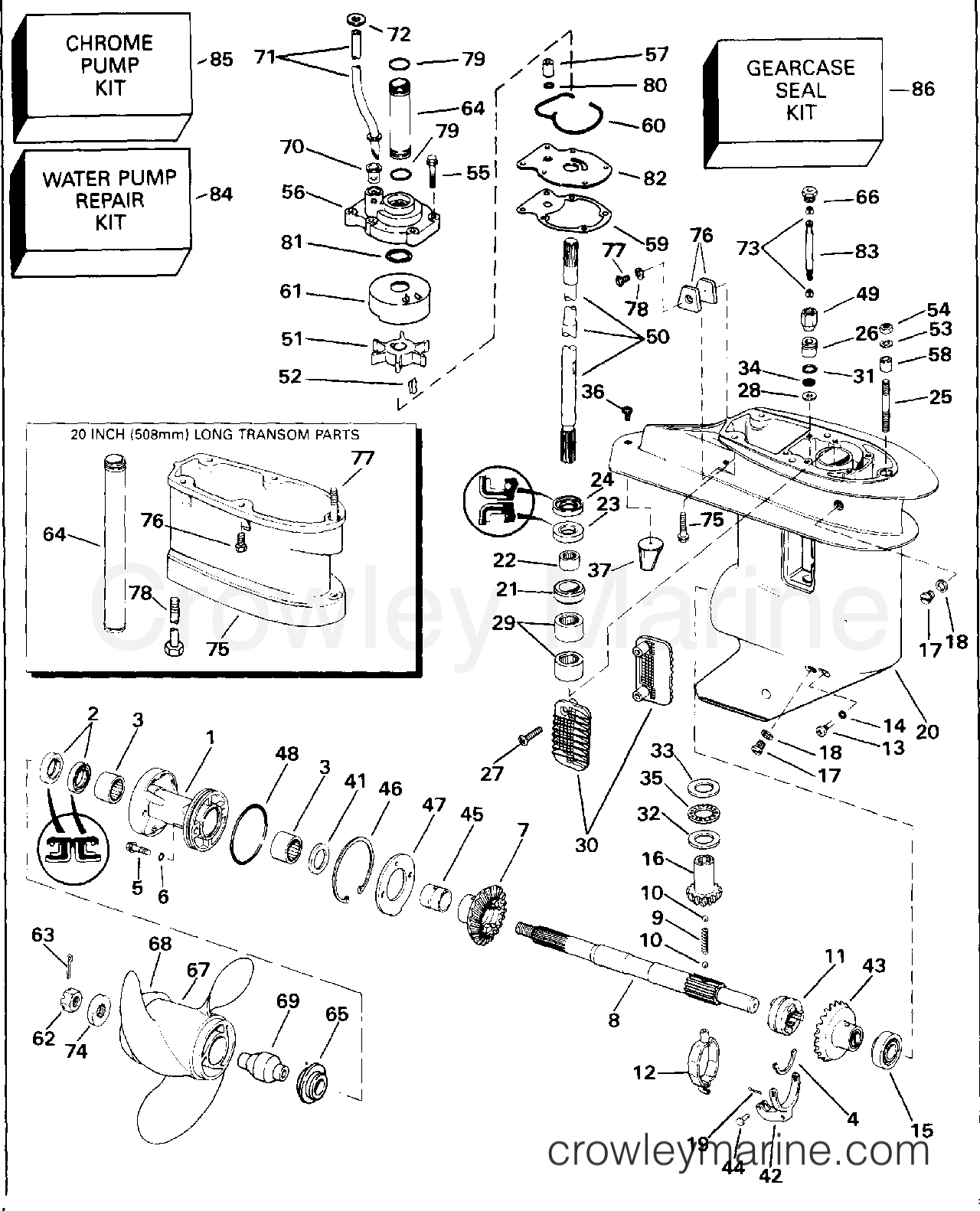 1992 Outboard 20 - J20EEND - GEARCASE