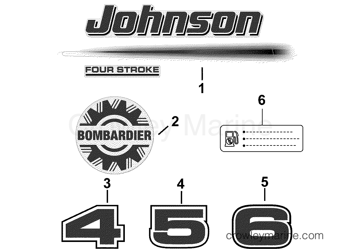 2005 Outboard 4 - J4RL4SOR - DECALS