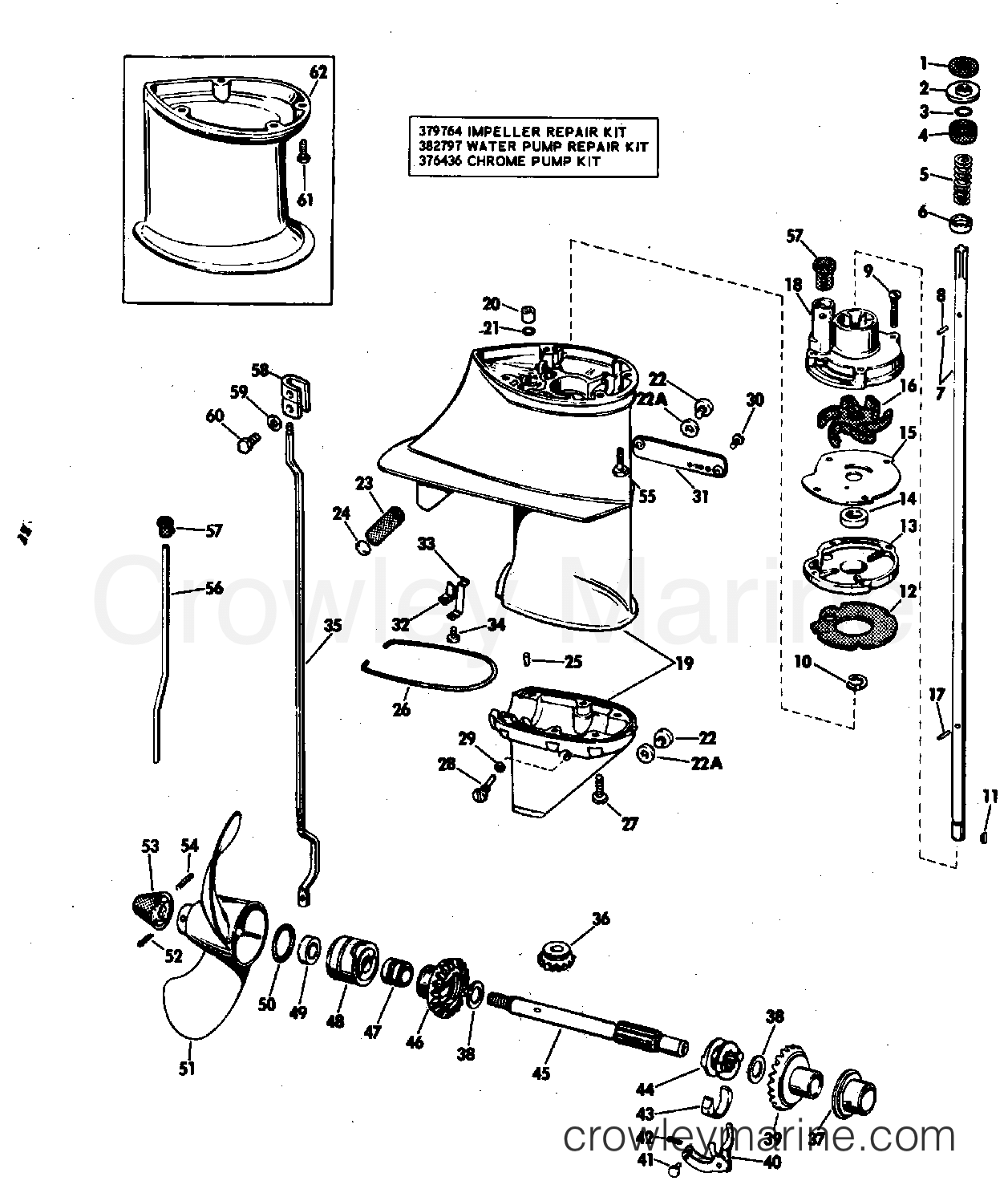 1971 Outboard 6 - 6103E - GEARCASE