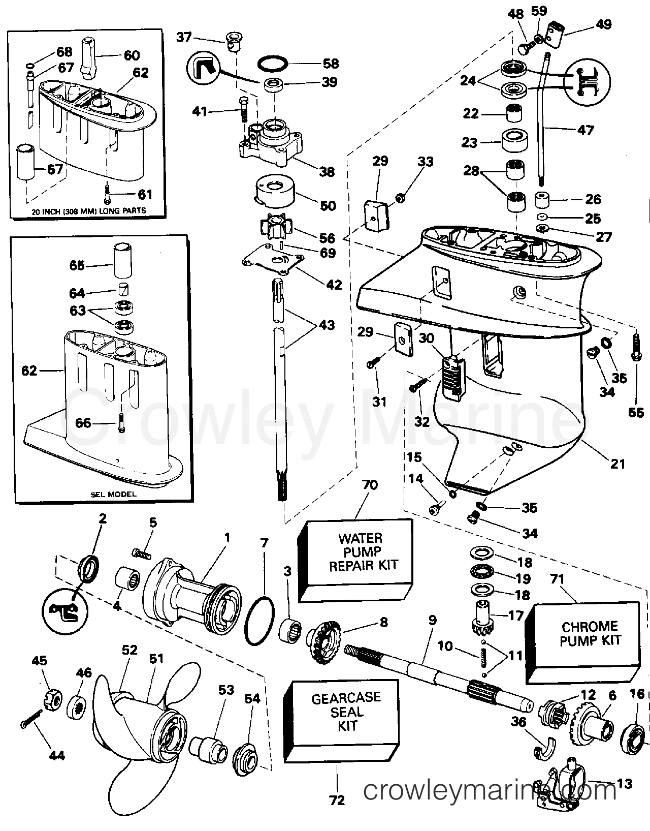1996 Outboard 9.9 - J10REDD - GEARCASE