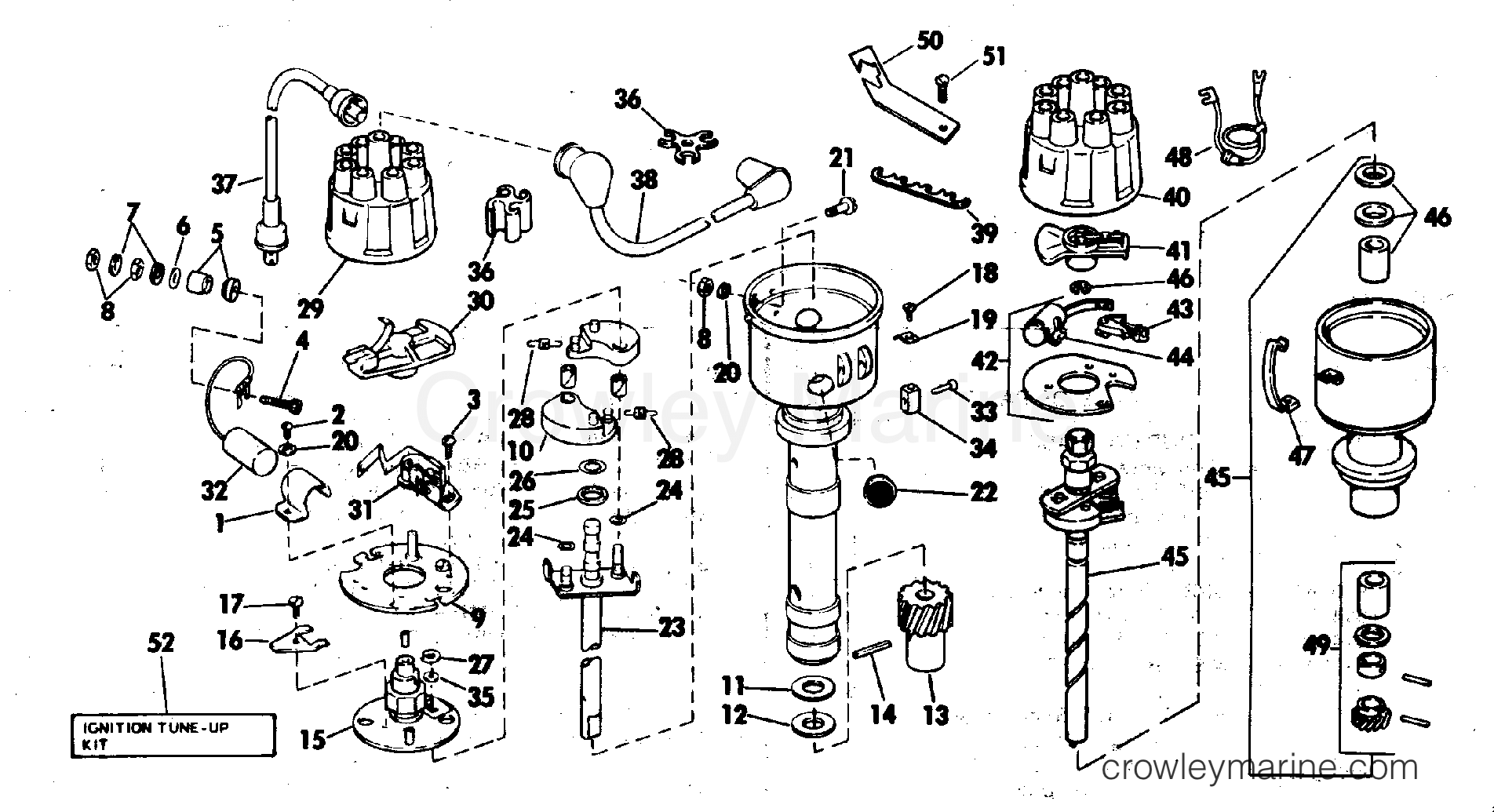 1982 OMC Stern Drive 5 - 504SPMCCNG DISTRIBUTOR GROUP section