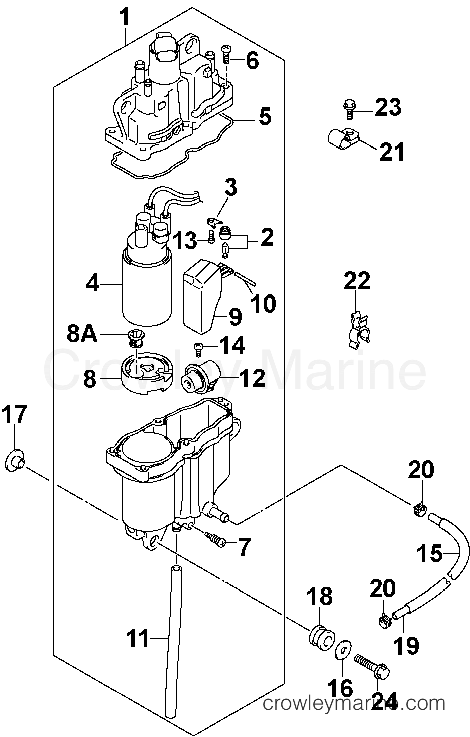 2004 Outboard 90 - J90PL4SRC - FUEL VAPOR SEPARATOR