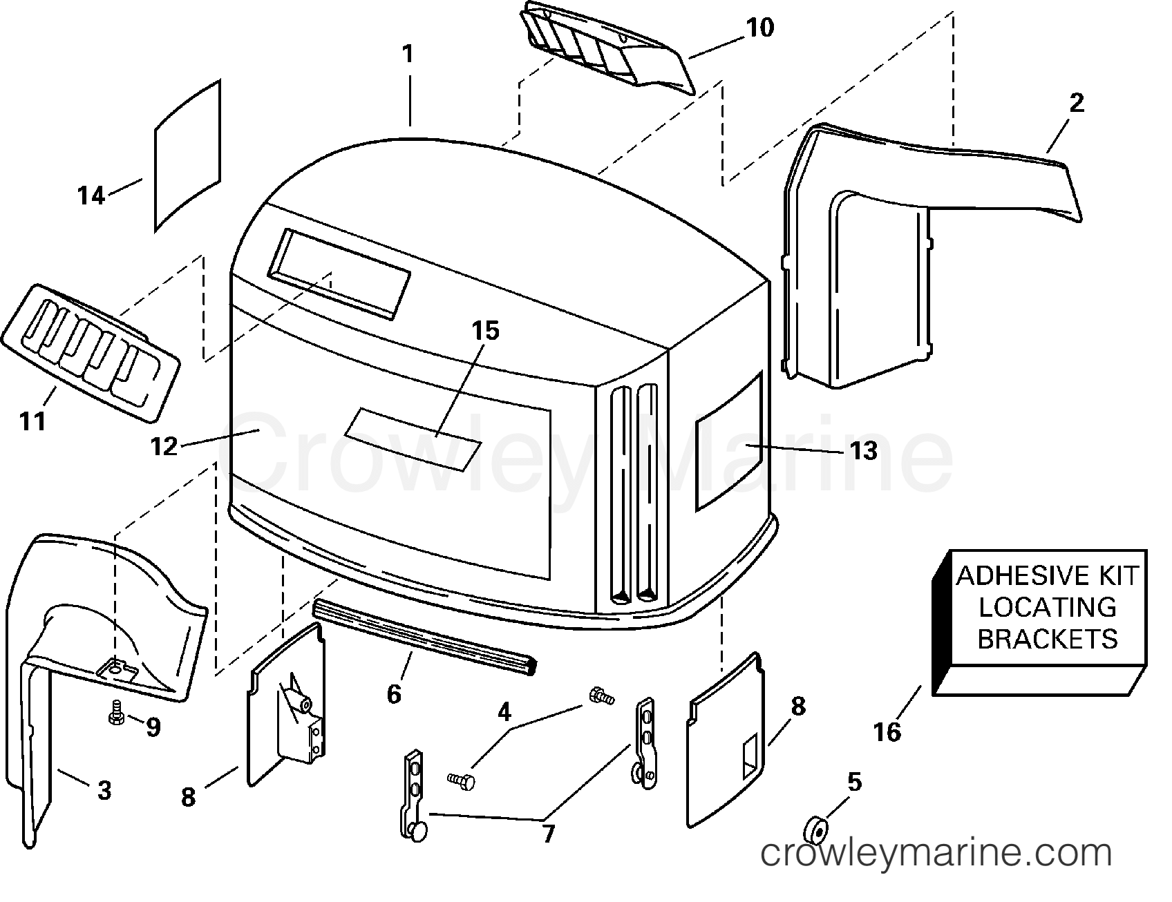 2000 Outboard 150 - J150WPLSSC - ENGINE COVER