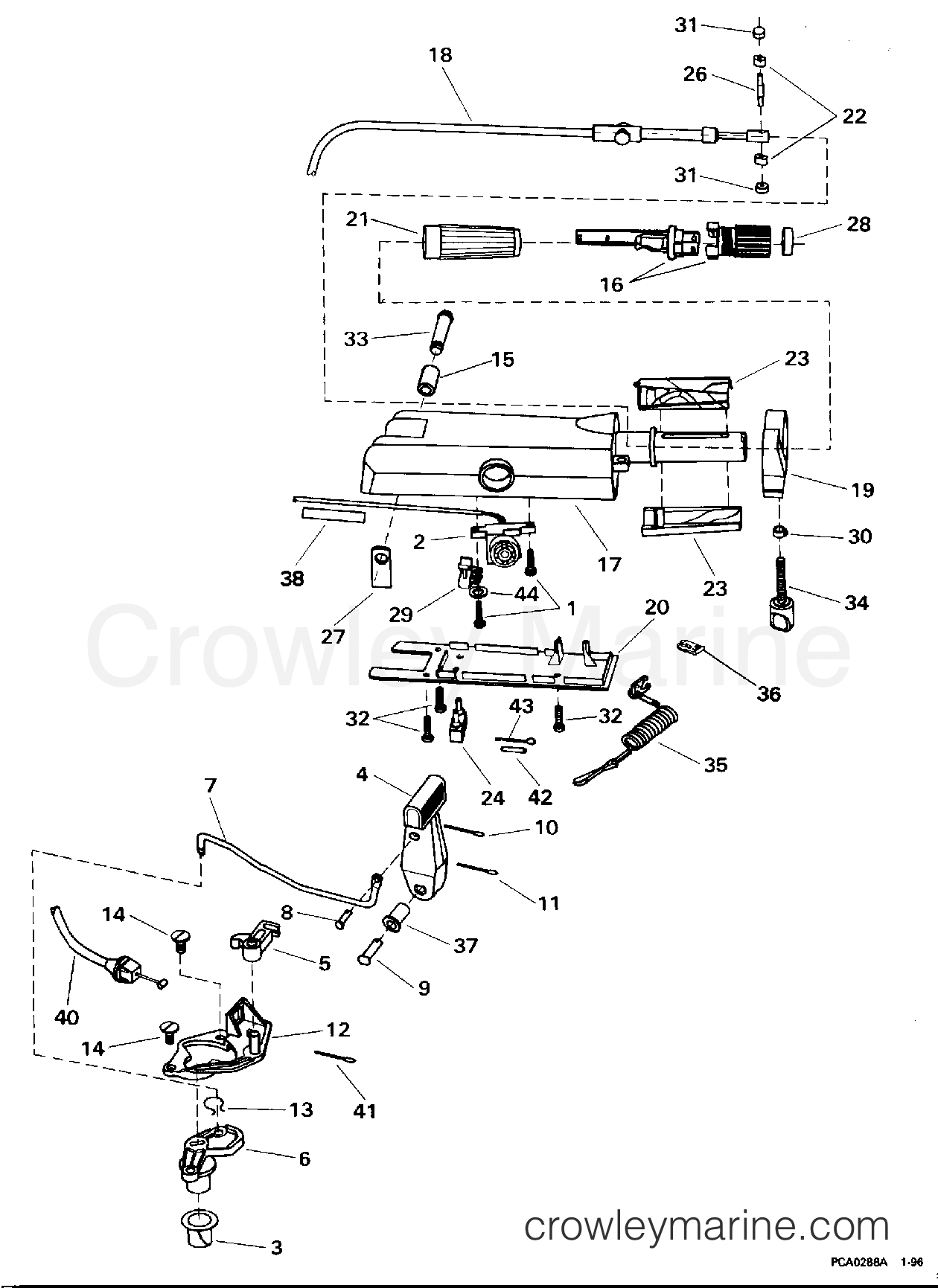 1996 Outboard 8 - BJ8SRLEDS - STEERING HANDLE