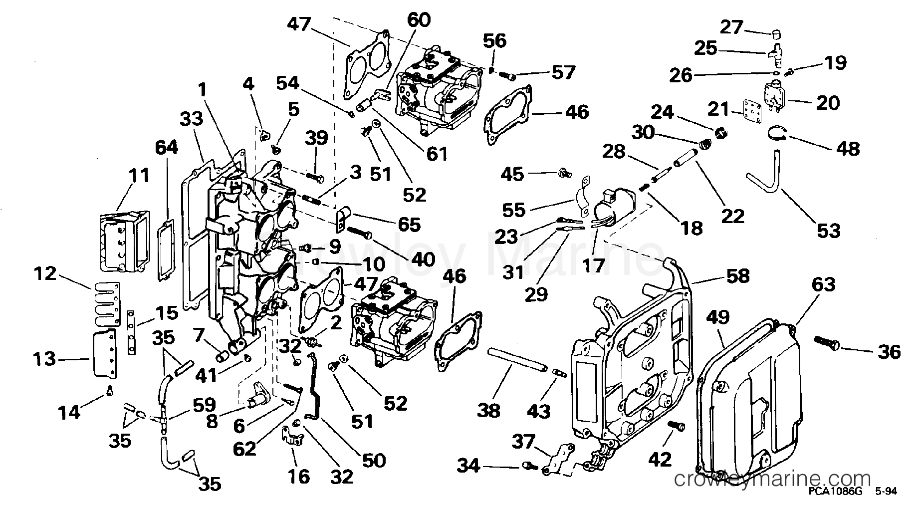1995 Outboard 100 - J100WTLEOC - INTAKE MANIFOLD