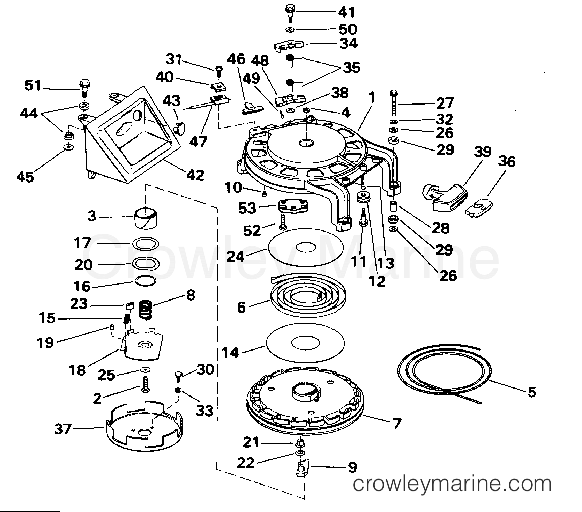 1995 Outboard 40 - J40TLEOD - REWIND STARTER
