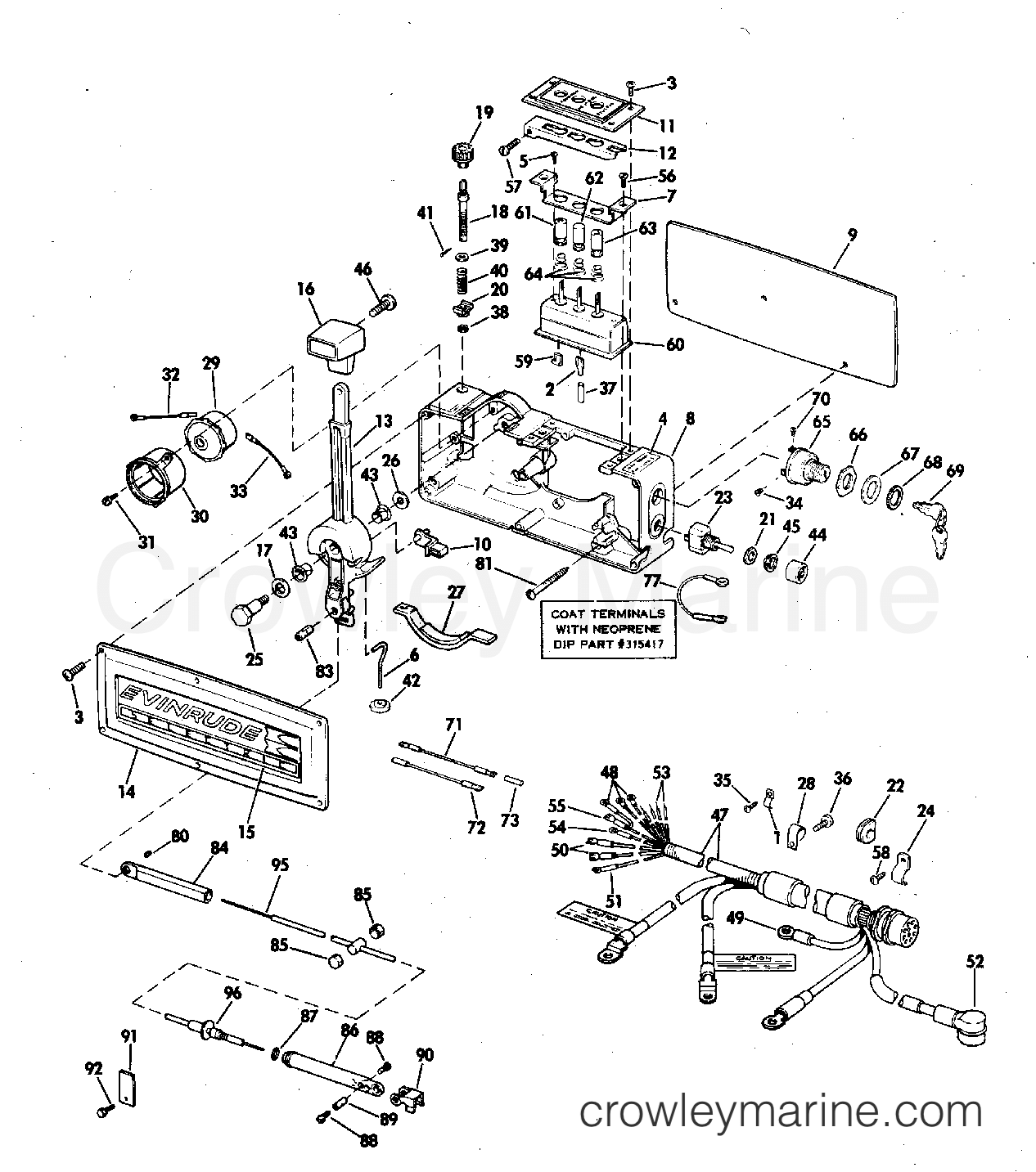 1972 Outboard 50 - 50202C - REMOTE CONTROL