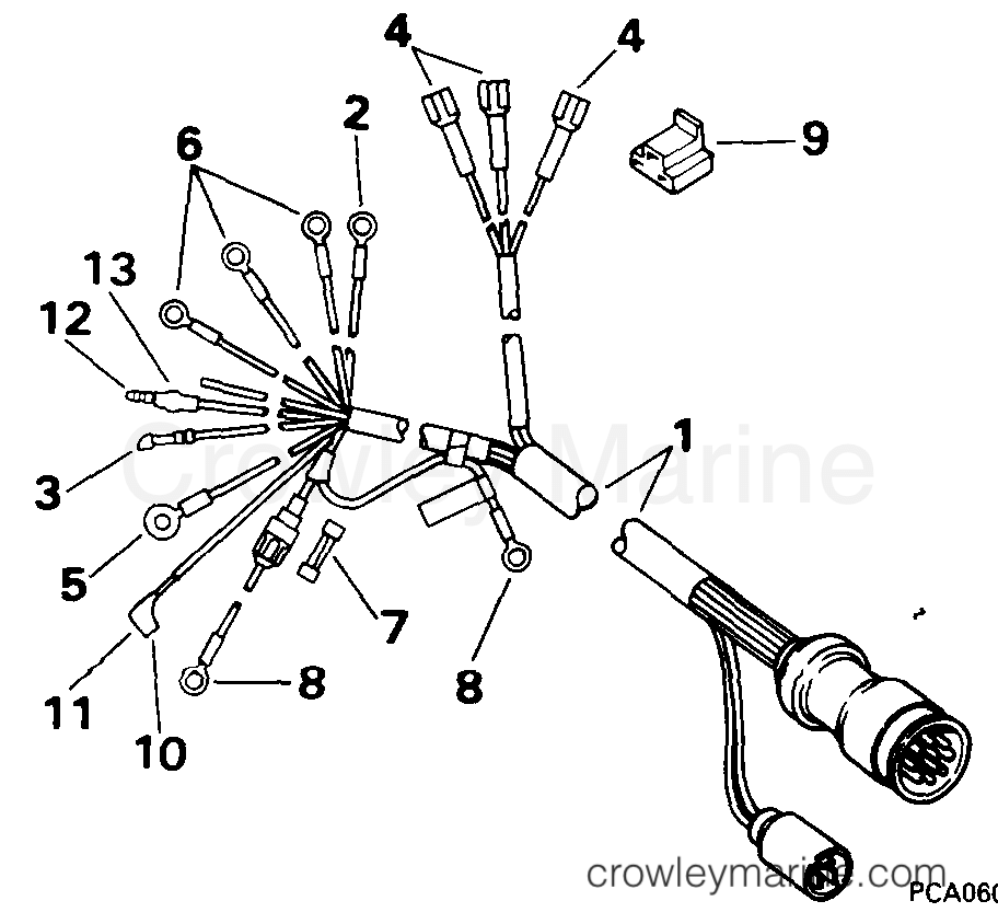 1994 Rigging OMC Stern Drive - All Models - INSTRUMENT AND TRIM CABLE
