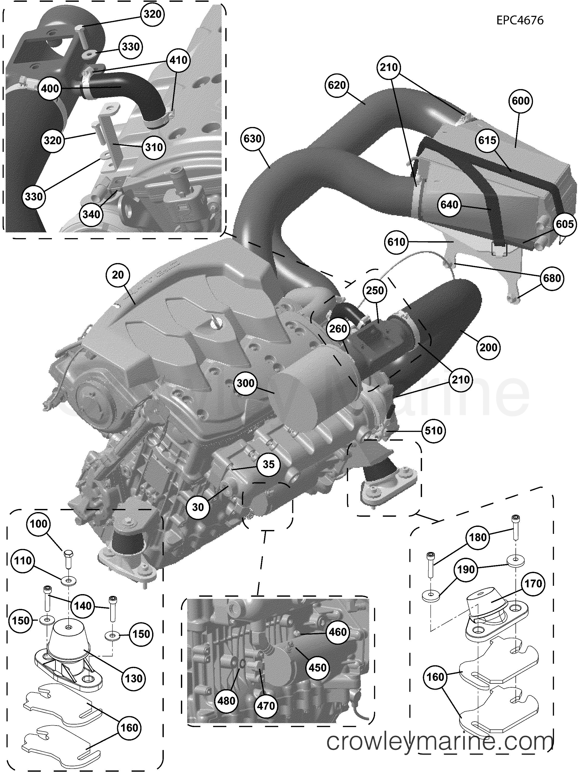ENGINE COVER & AIR INTAKE AA Powertrain 250 440000AAA Crowley Marine