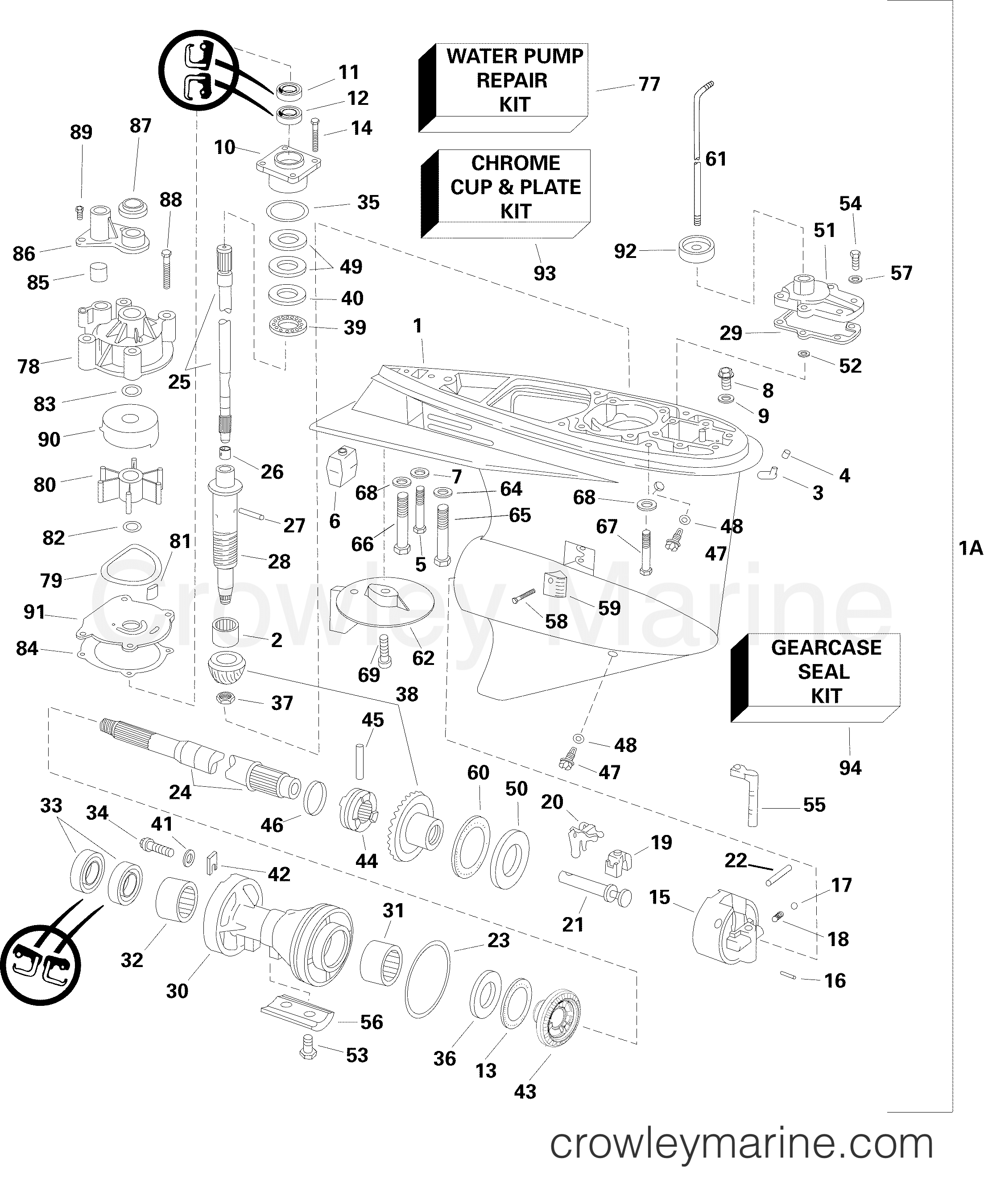 2004 Outboard 75 - E75DPLSRC - GEARCASE PL & SL  MODELS