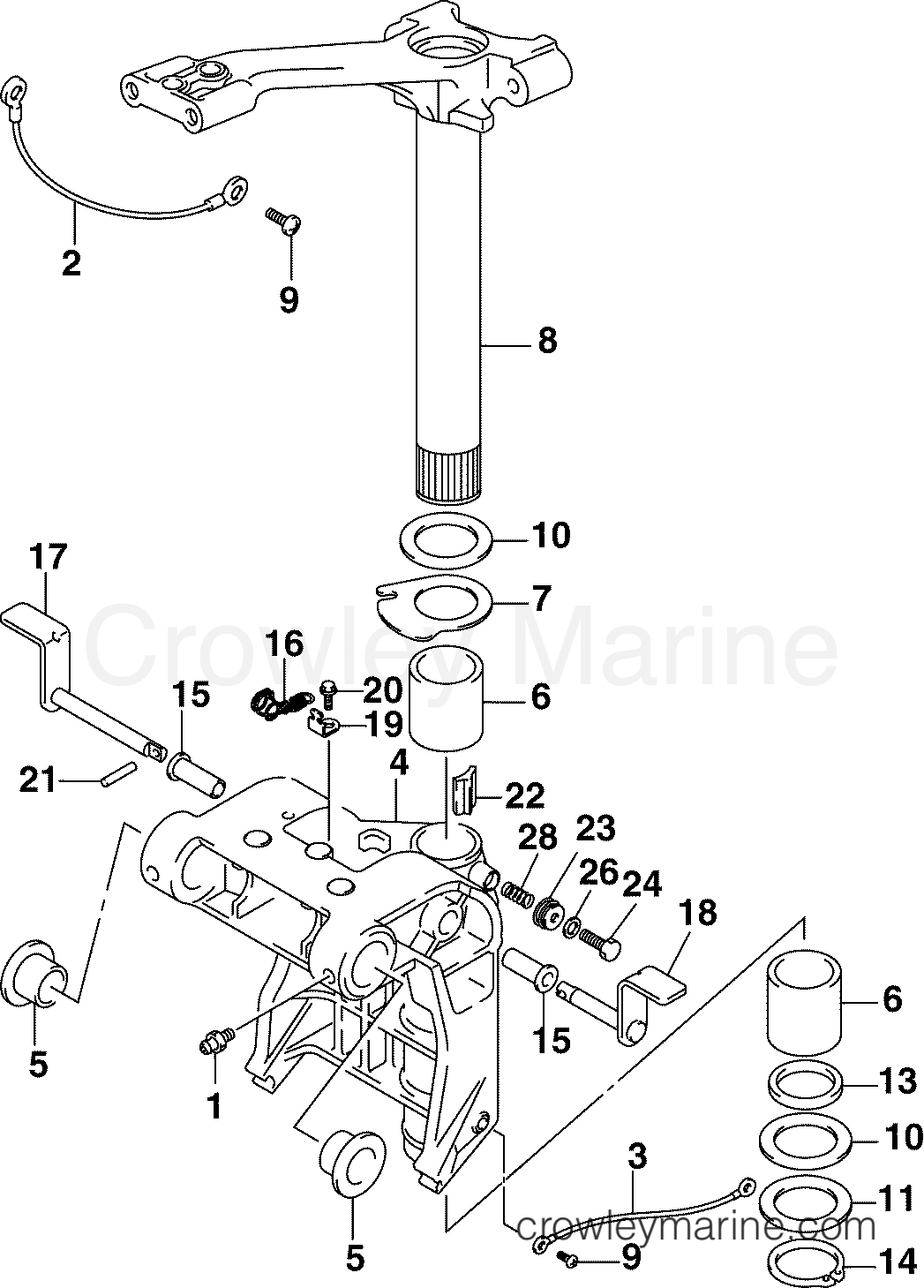 2005 Outboard 40 - BJ40PL4SOC - SWIVEL BRACKET