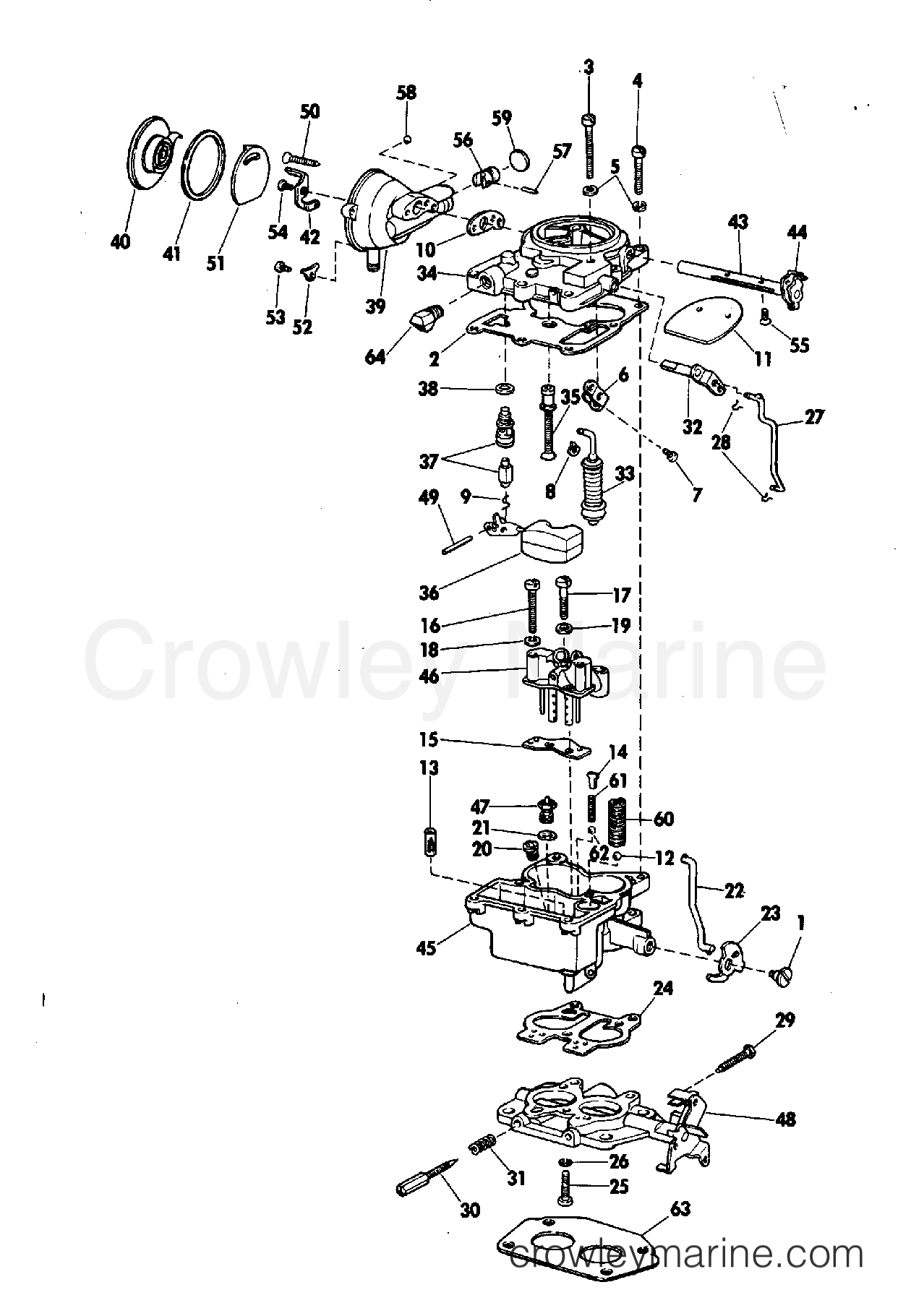 1969 OMC Stern Drive 80 - NUE-10S - CARBURETOR GROUP 80, 155 HP