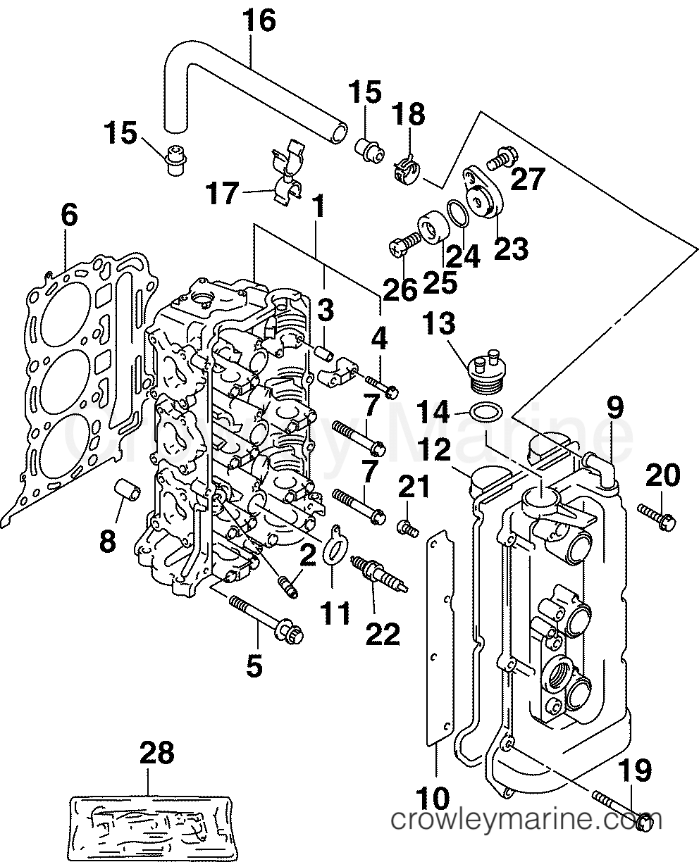 2005 Outboard 40 - J40PL4SOB - CYLINDER HEAD