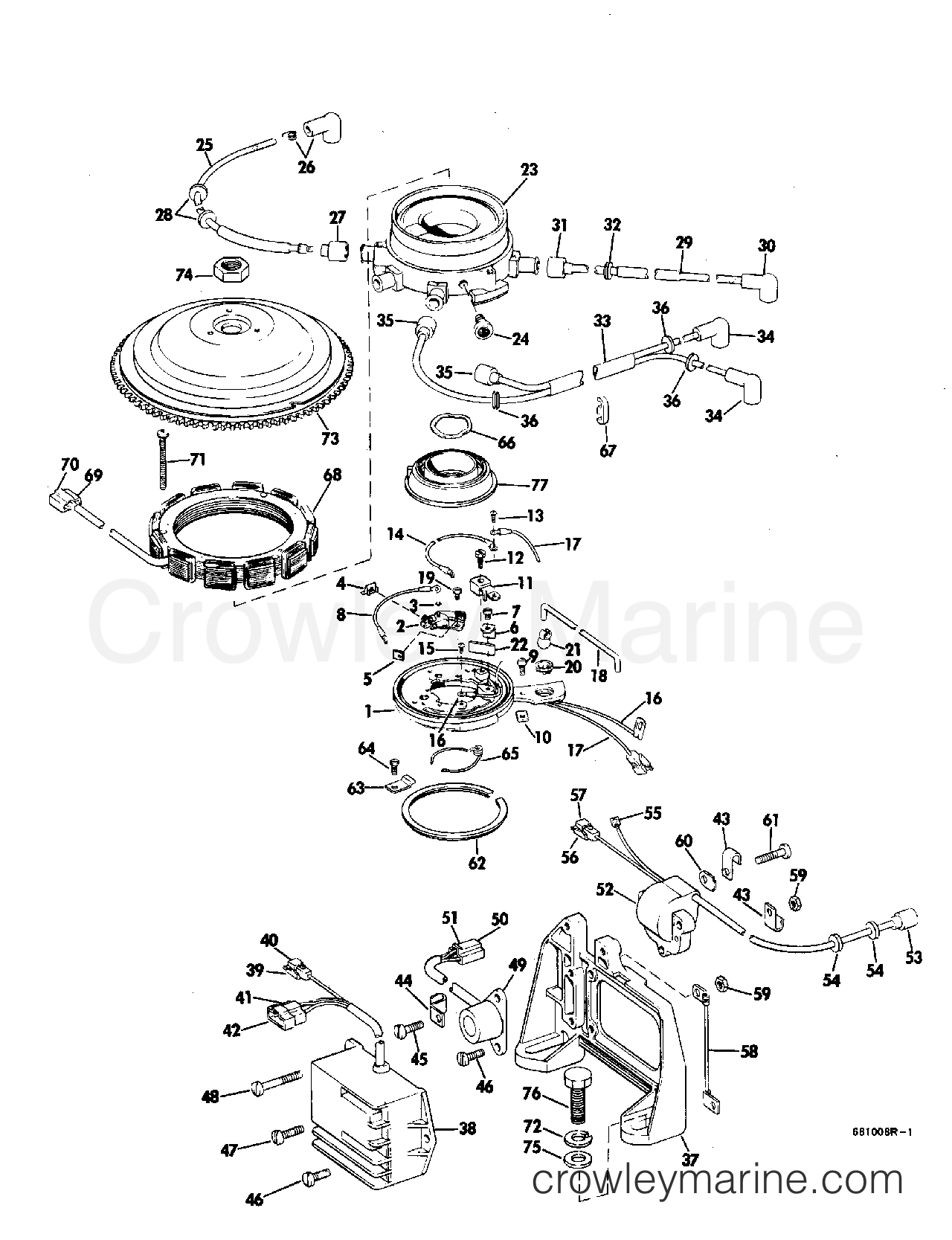 1968 Outboard 65 - 65833B - DISTRIBUTOR GROUP