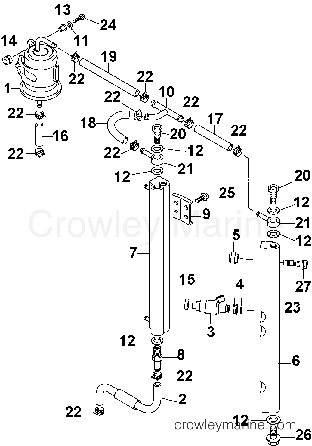 2004 Outboard 115 - BJ115L4SRC - FUEL INJECTOR