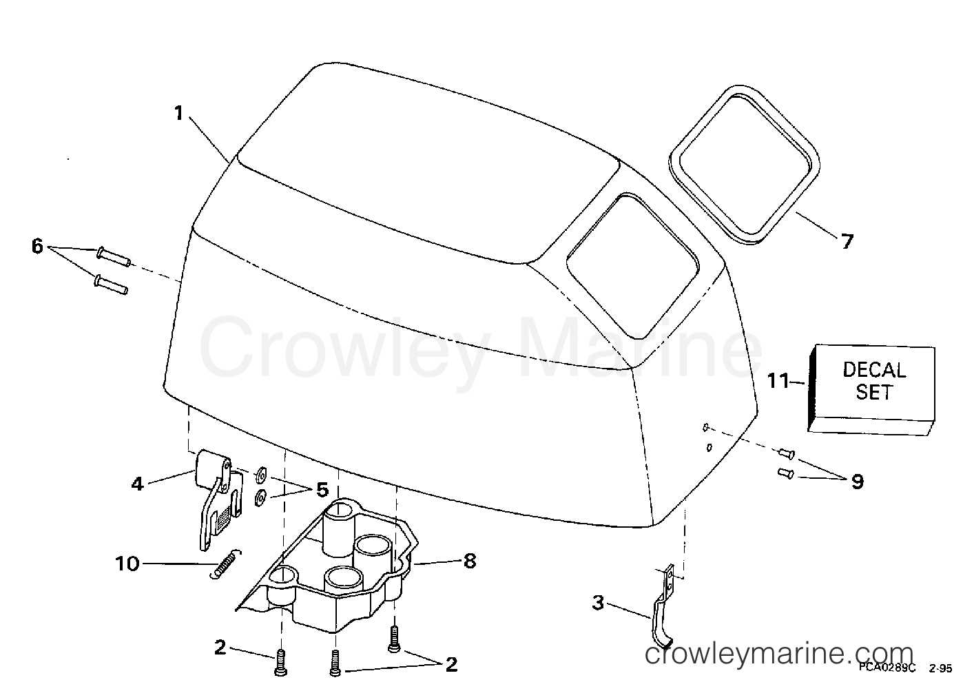 1998 Outboard 8 - BE8RCT - ENGINE COVER