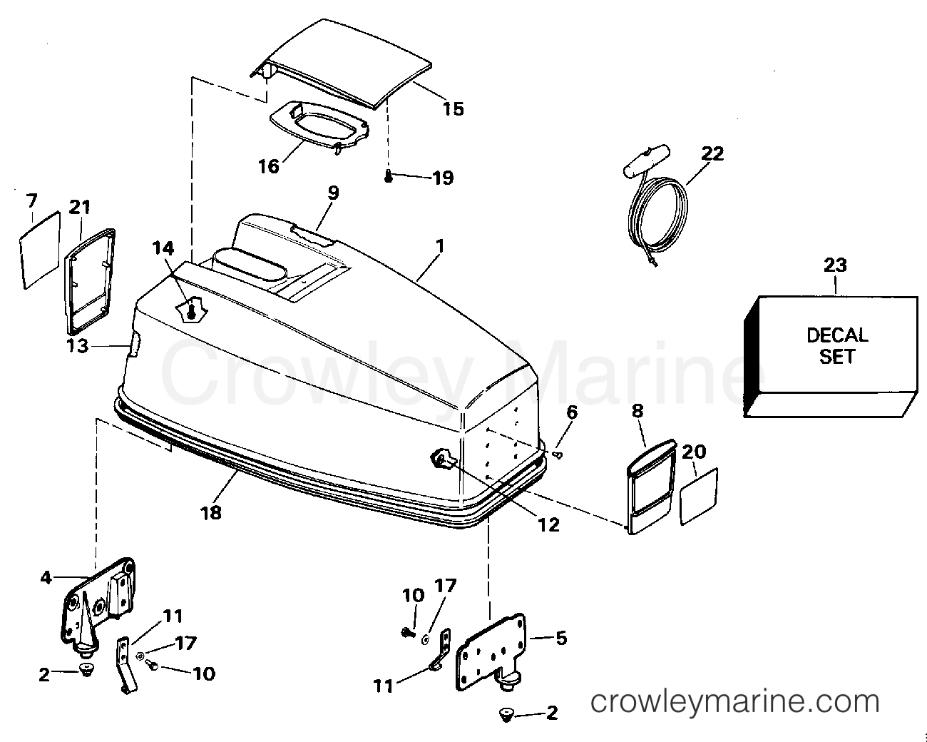 1996 Outboard 40 - J40TEEDS - ENGINE COVER - JOHNSON 40