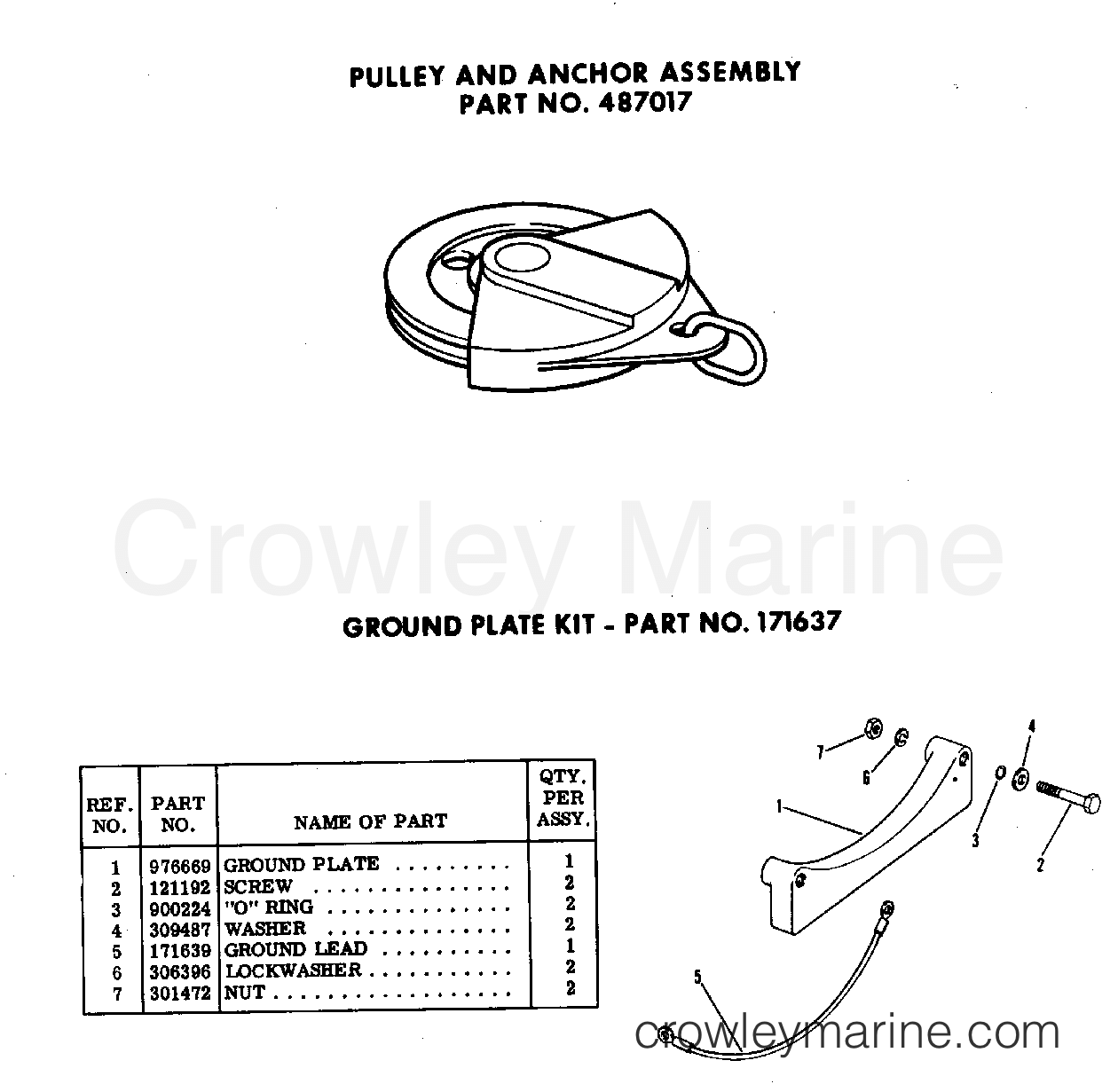 1968 OMC Stern Drive 90 - DU-15S GROUND PLATE KIT-PART NO.171637 section