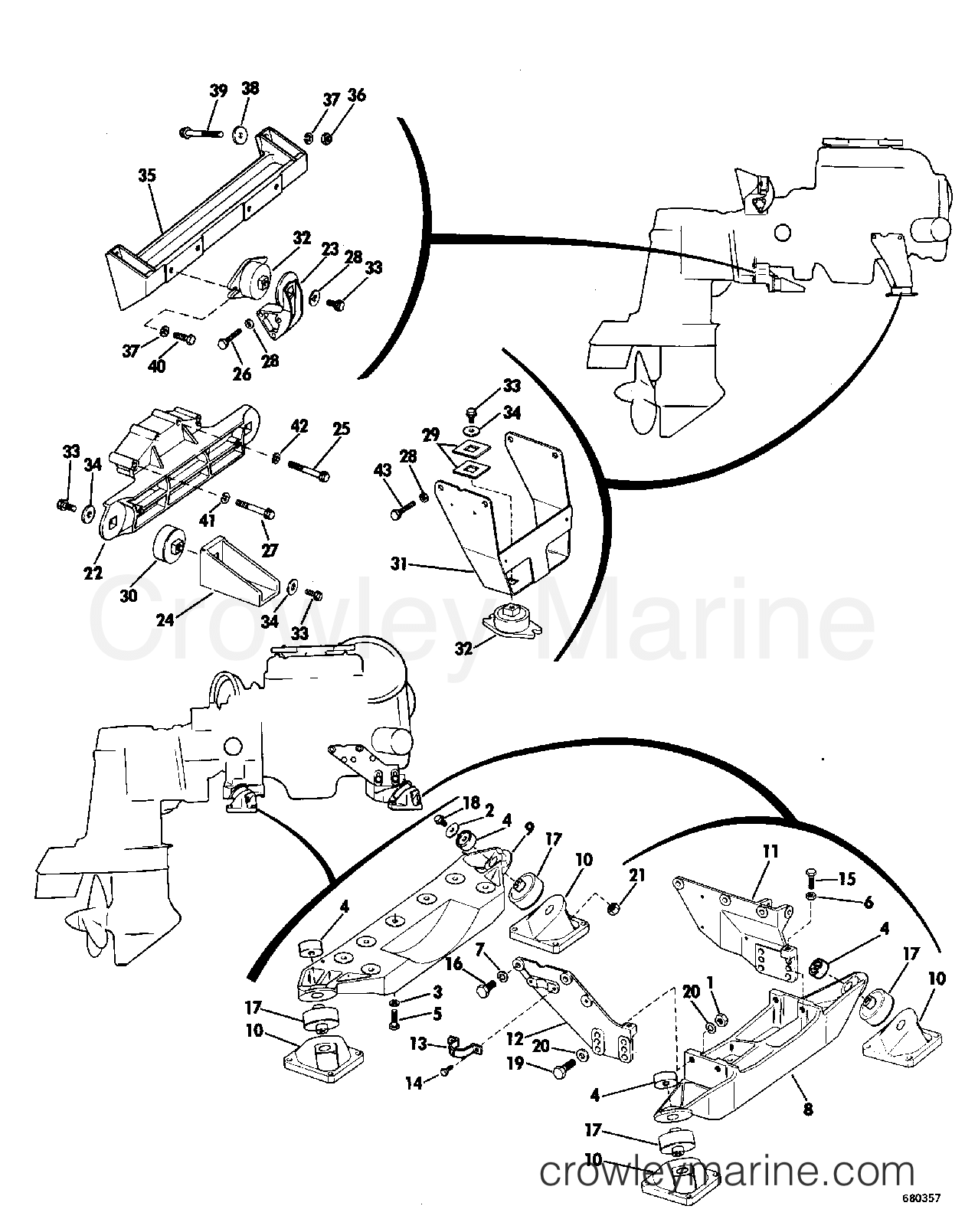 1968 Stern Drive 120 - CU-16C - ENGINE MOUNT GROUP