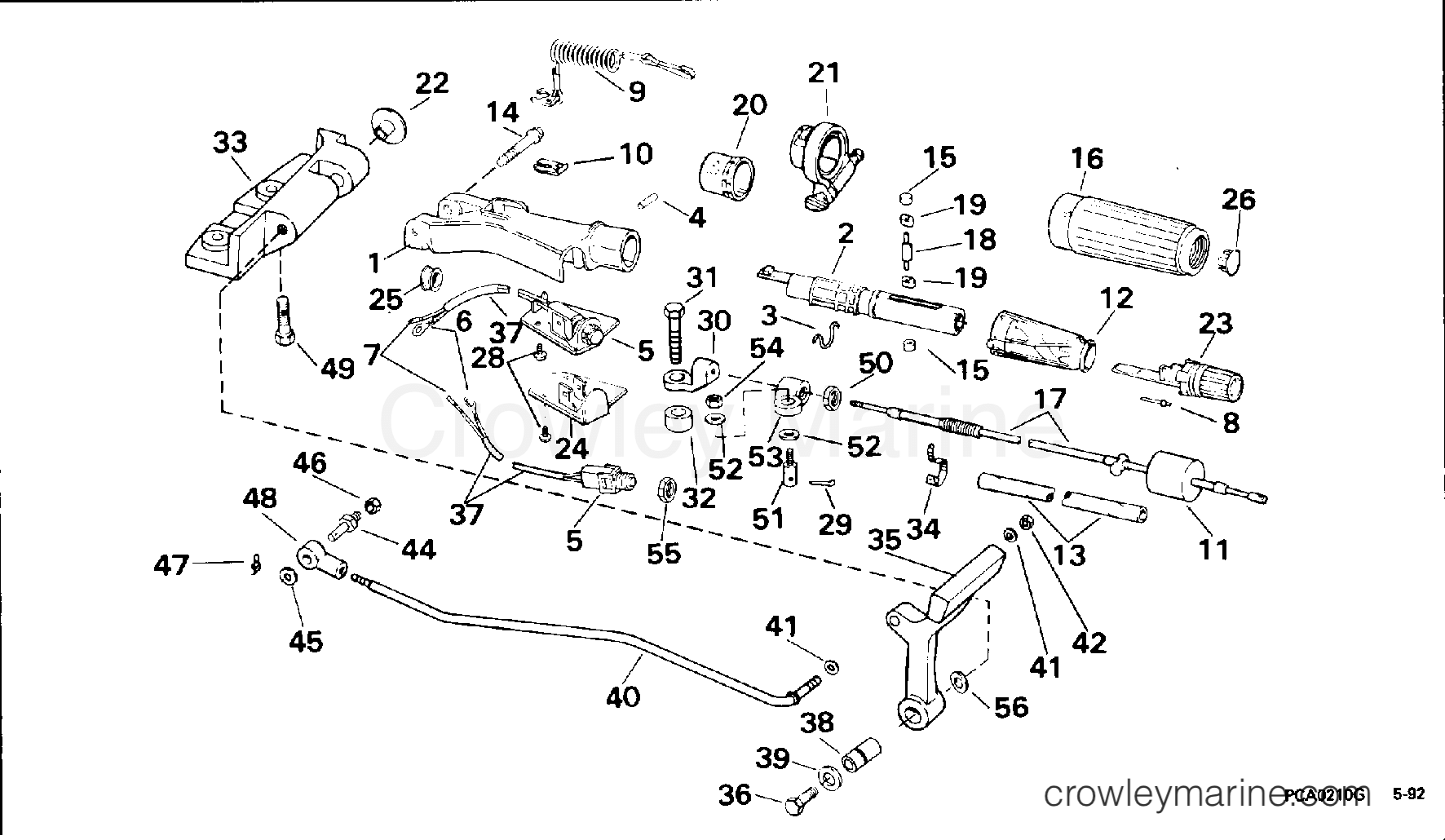 1994 Outboard 25 - J25RWERD - STEERING AND SHIFT HANDLE