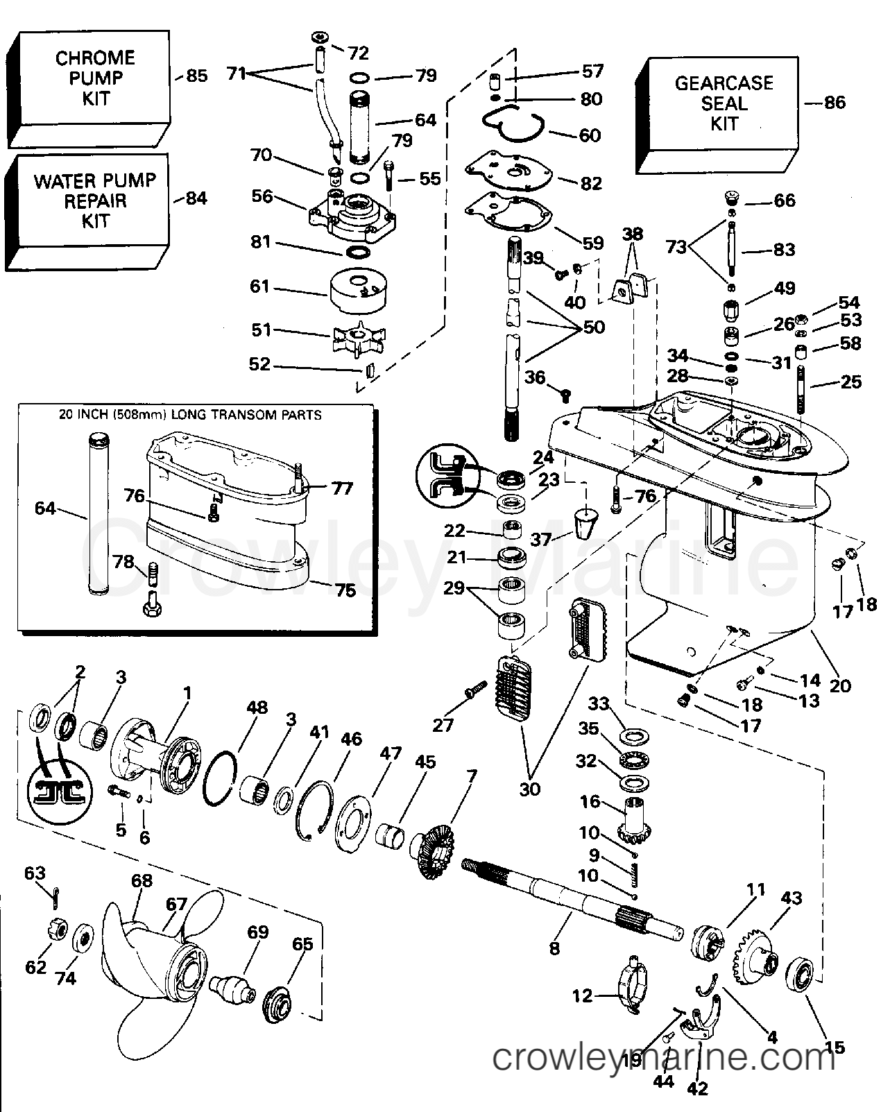 1996 Outboard 30 - J30TEEDE - GEARCASE