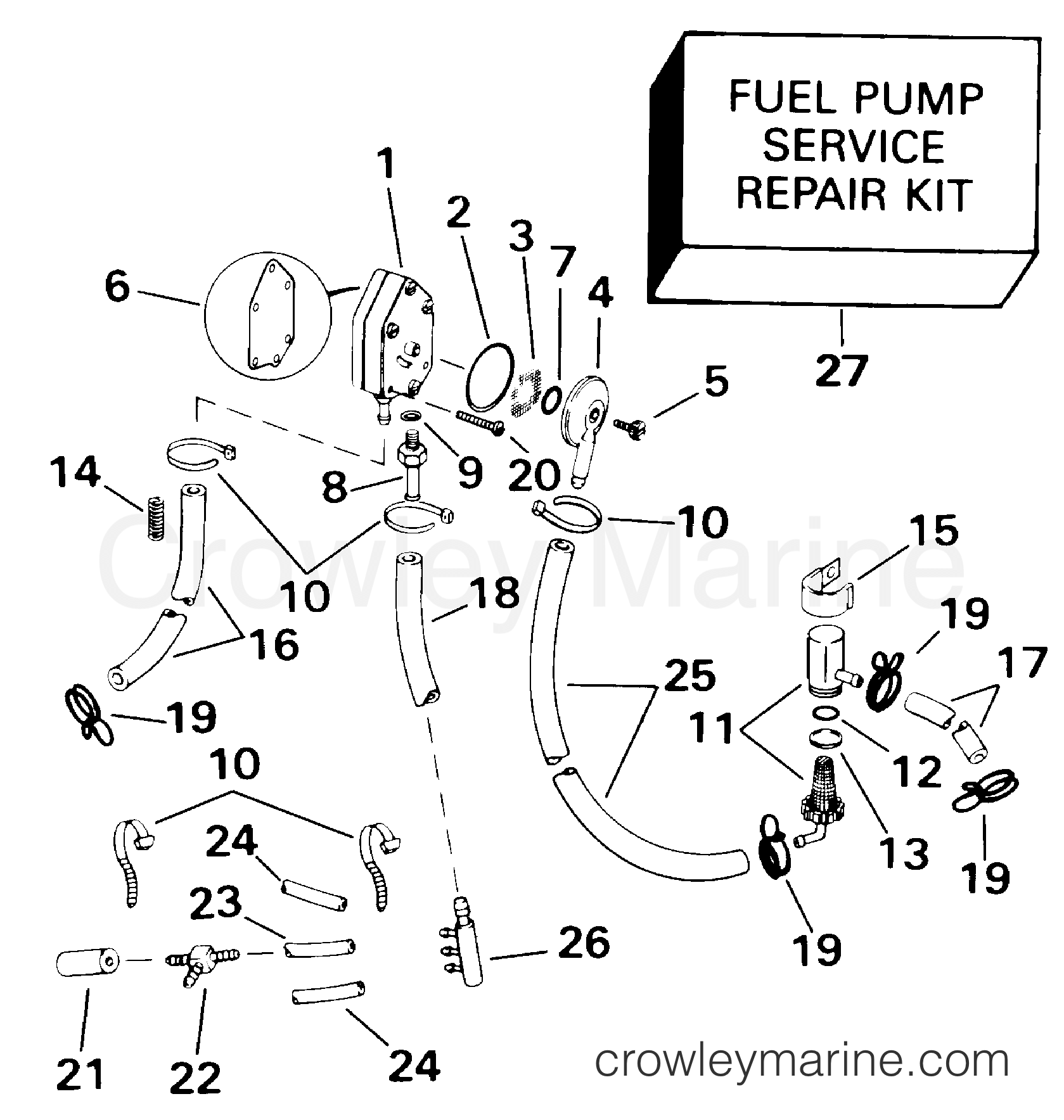 2000 Outboard 65 - J65WELSSC - FUEL PUMP & FILTER