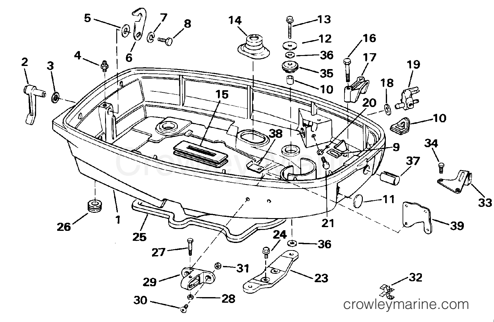1991 Outboard 30 - VJ30EEIC - LOWER ENGINE COVER