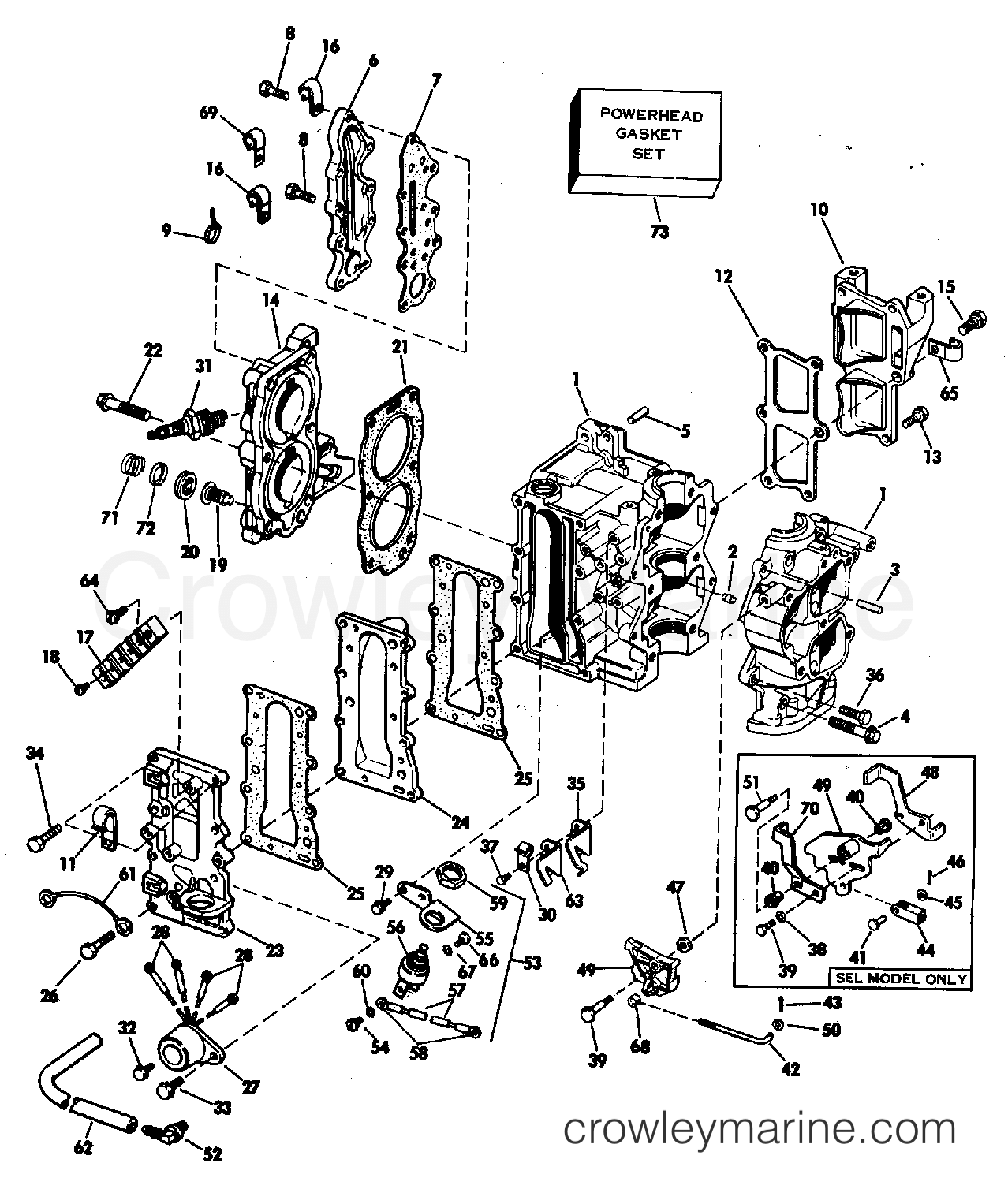 1983 Outboard 15 - E15RLCTR - CYLINDER & CRANKCASE
