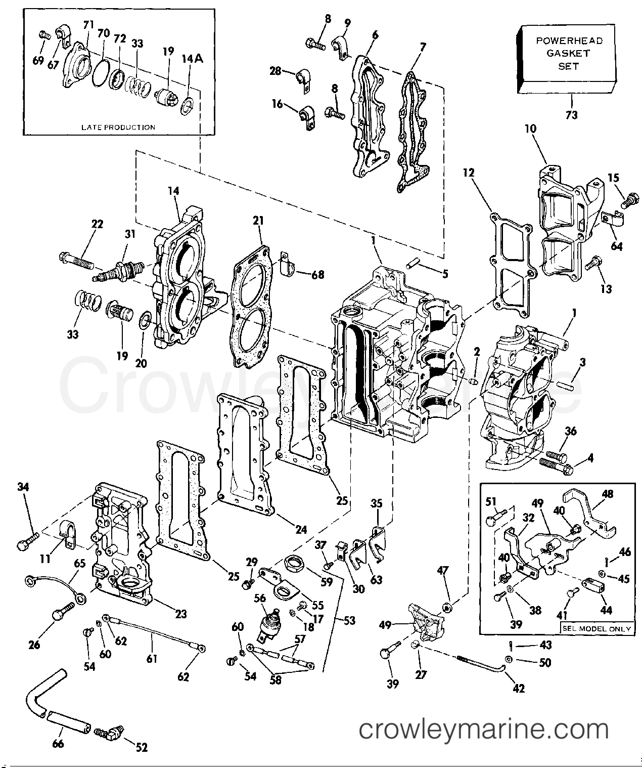1986 Evinrude Outboards 9.9 - E10ECDB CYLINDER & CRANKCASE section